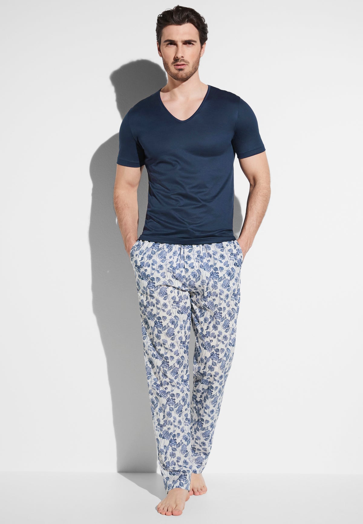 Cotton Voile Print | Pantalon - noble botanicals white