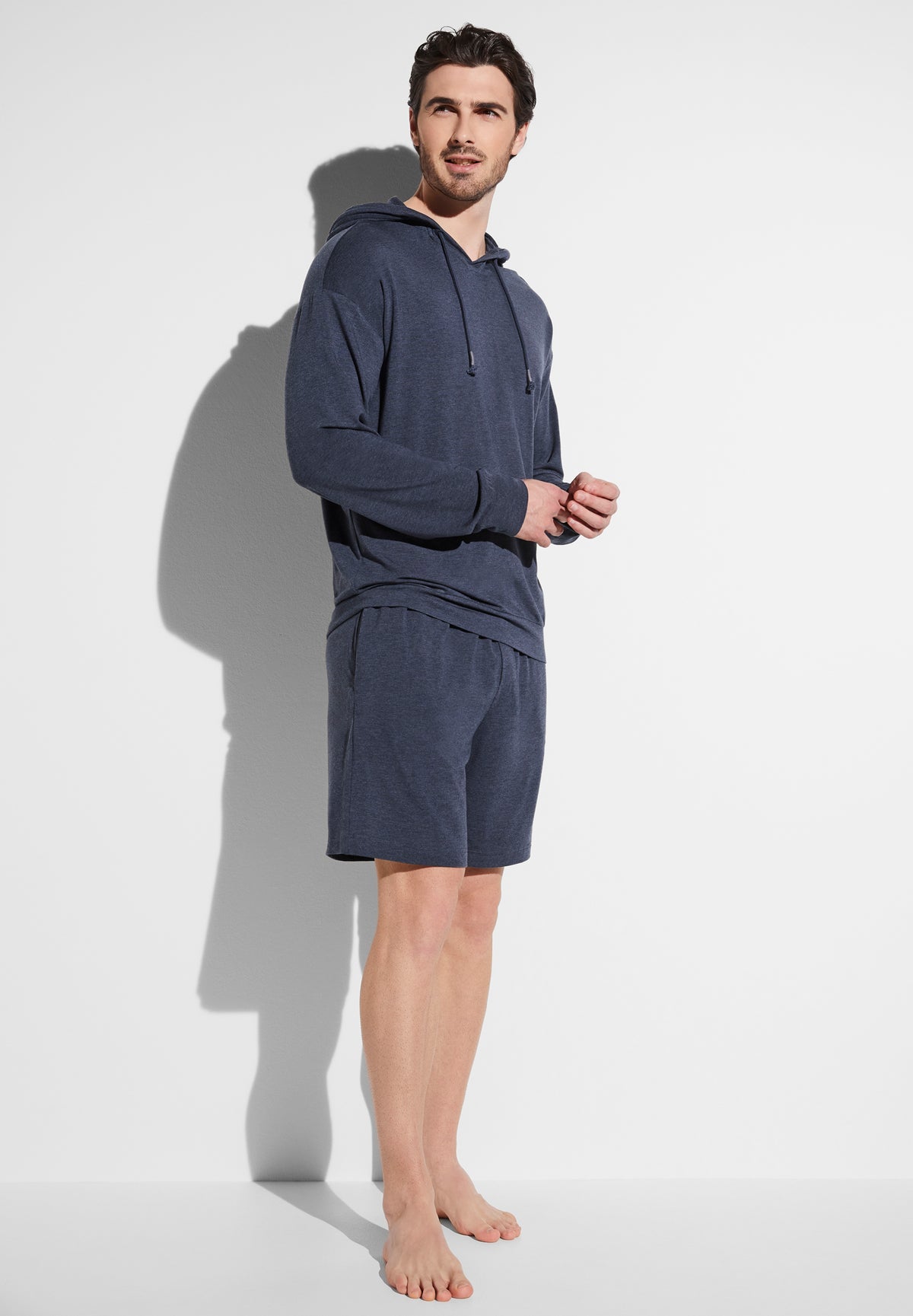 Soft Lounge | Hoodie Pull-over - blue mélange