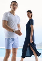 Sea Island | Long Dress Short Sleeve - navy