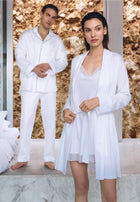 Luxury Jacquard | Pyjama longues - white