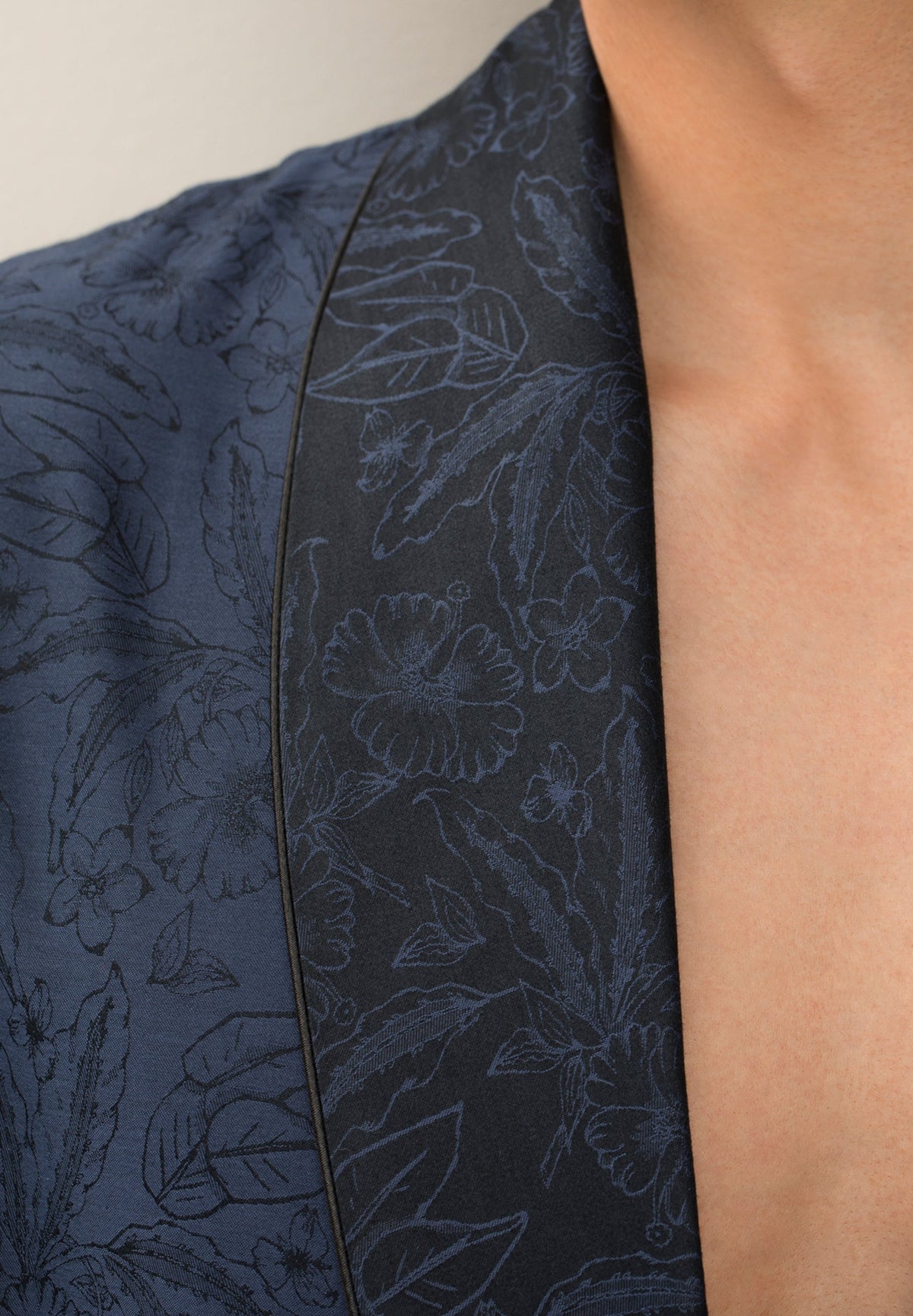 Luxury Jacquard | Robe Long - blue / black