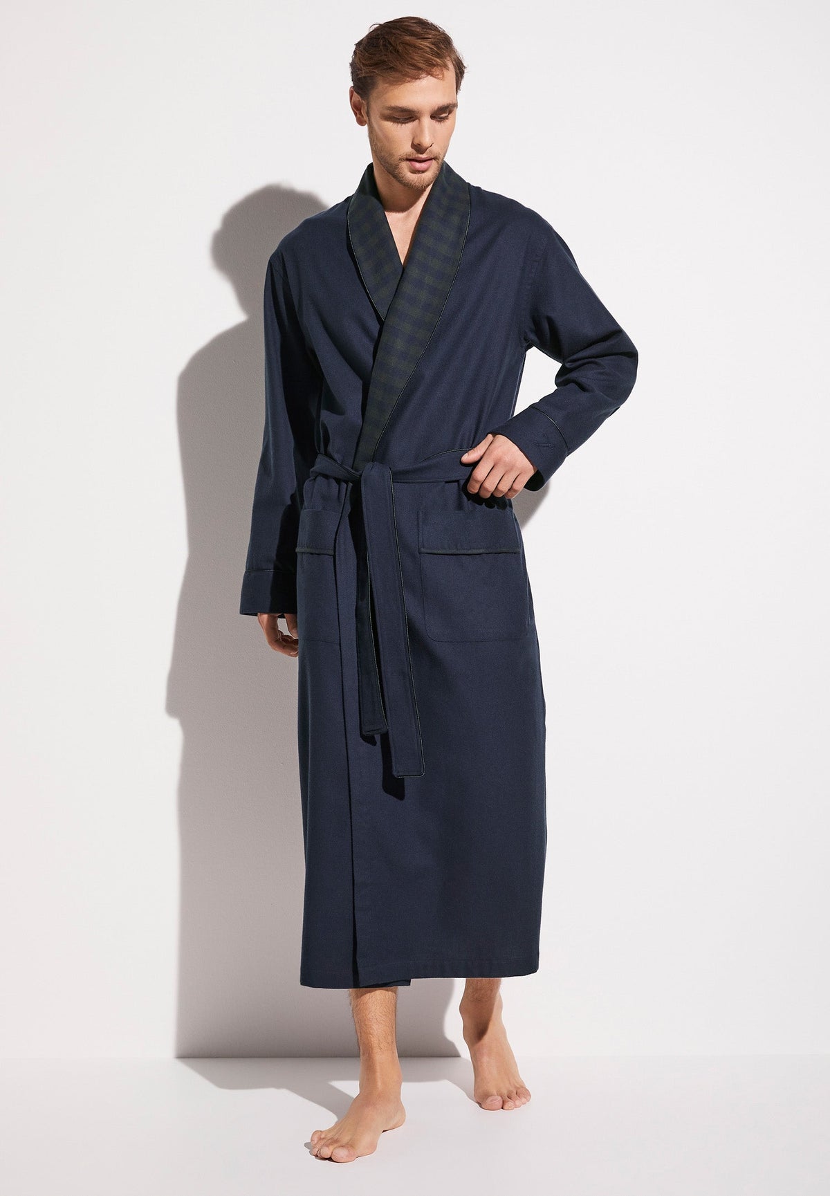 Cozy Flannel | Robe de chambre longue - navy