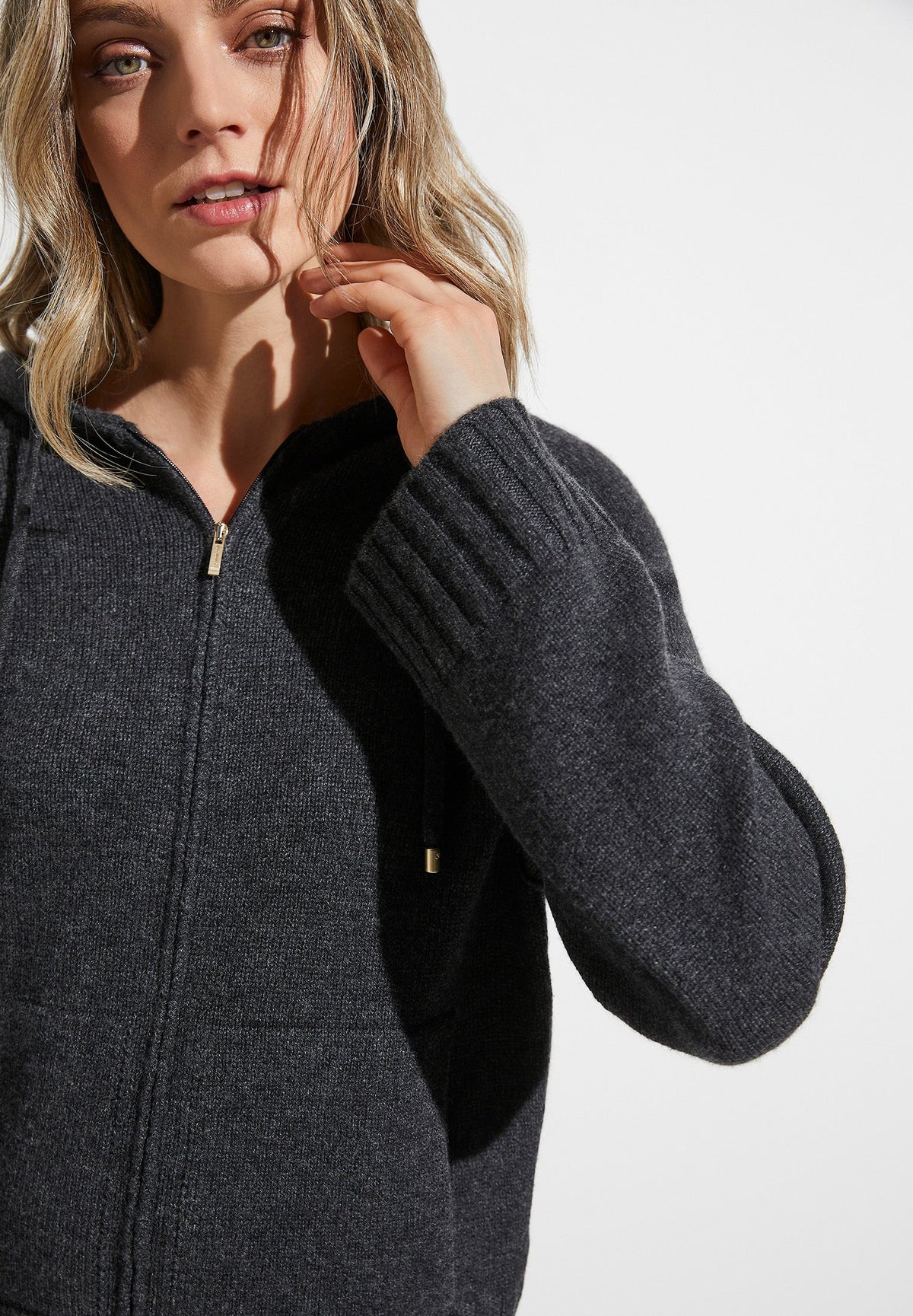 Flat Knit | Jacket - dark grey mélange