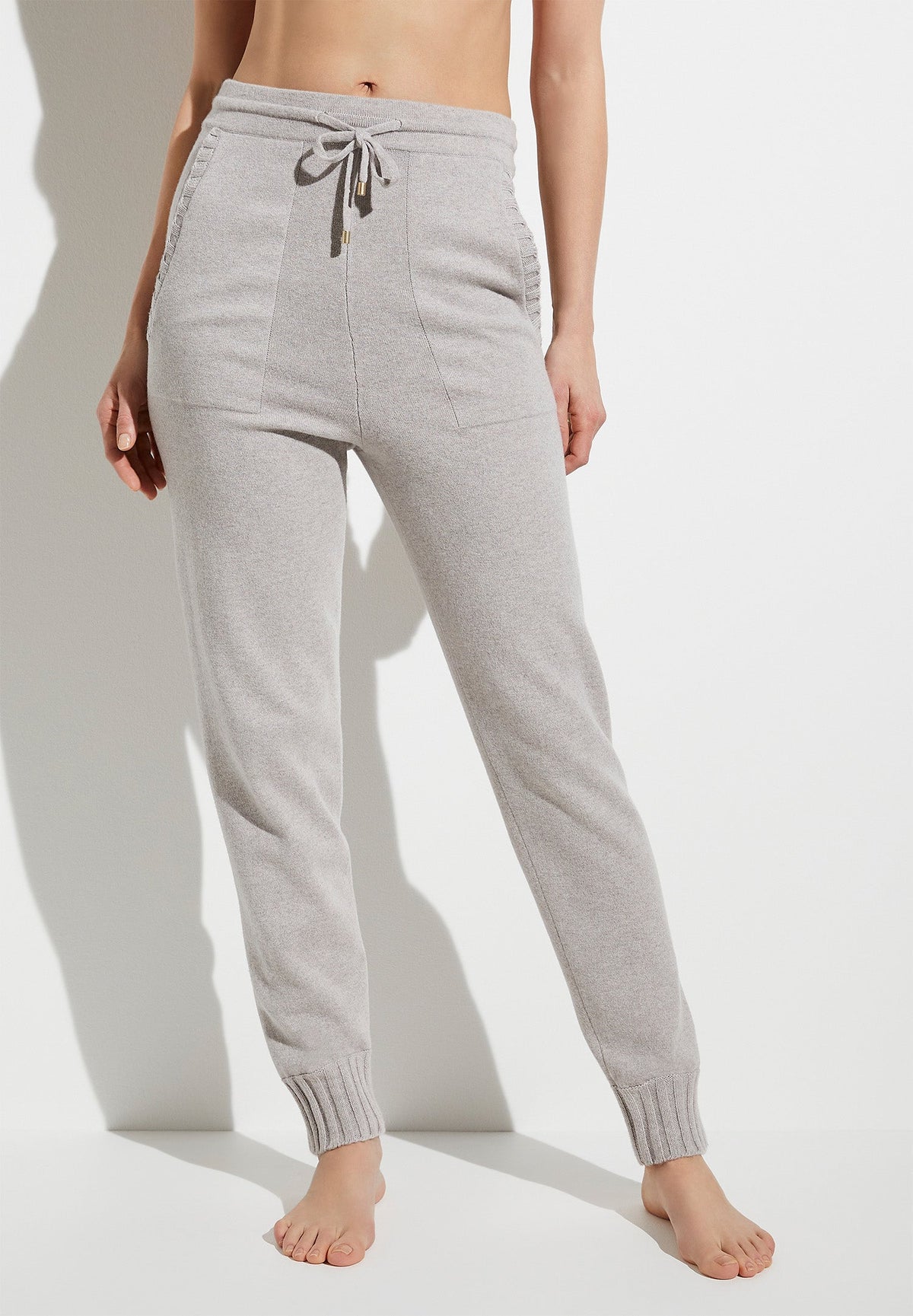 Flat Knit | Pantalon - beige mélange