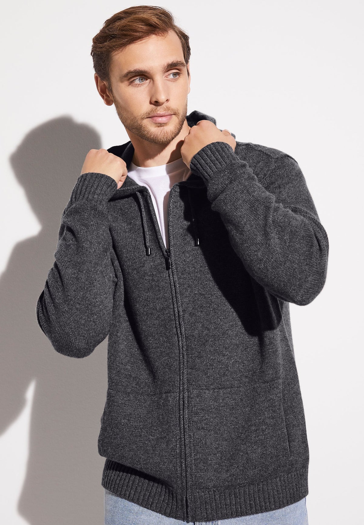 Flat Knit | Jacke - grey mélange