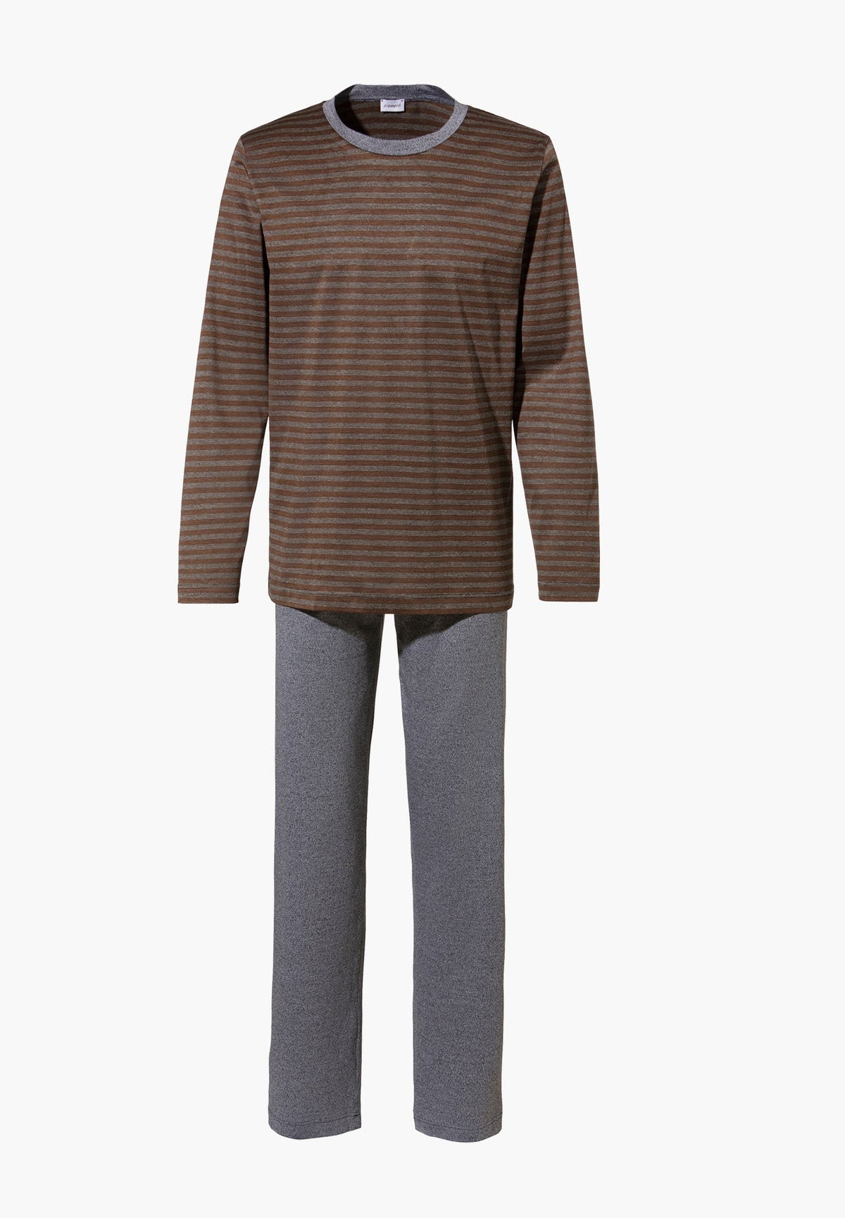 Silk/Cotton Stripes X Sea Island | Pyjama longues - brown stripes