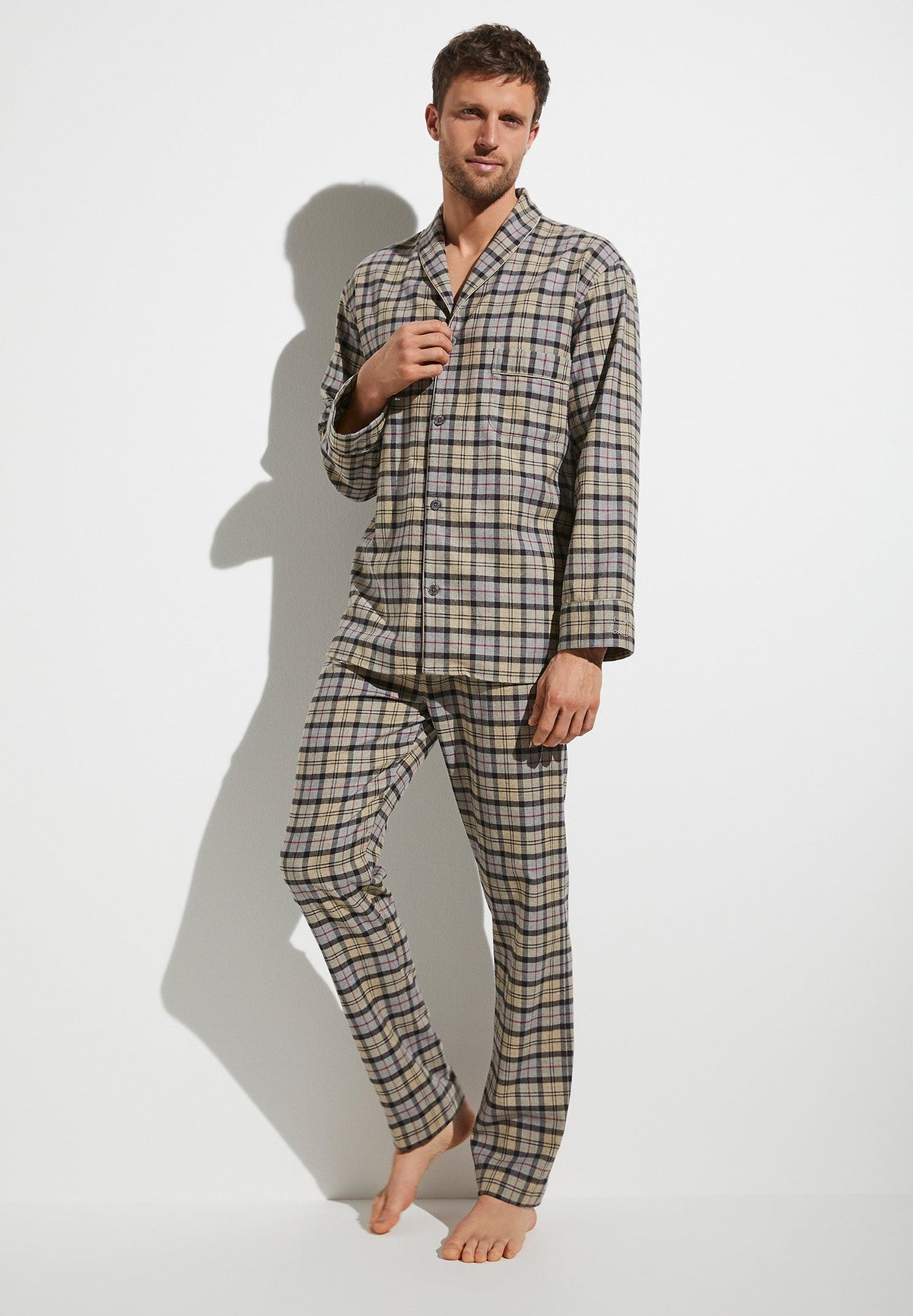 Cozy Flannel | Pyjama longues - beige check