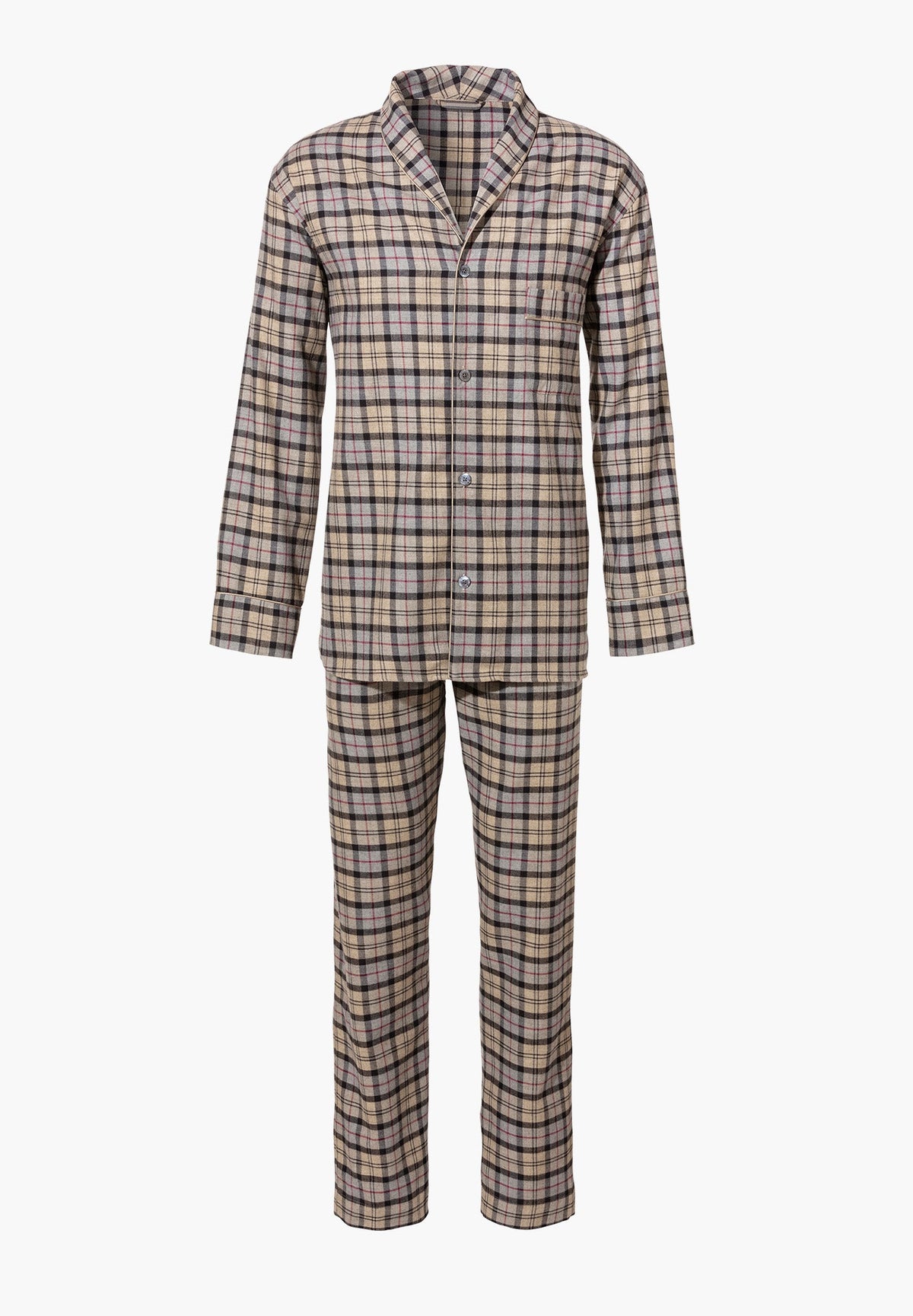 Cozy Flannel | Pyjama lang - beige check