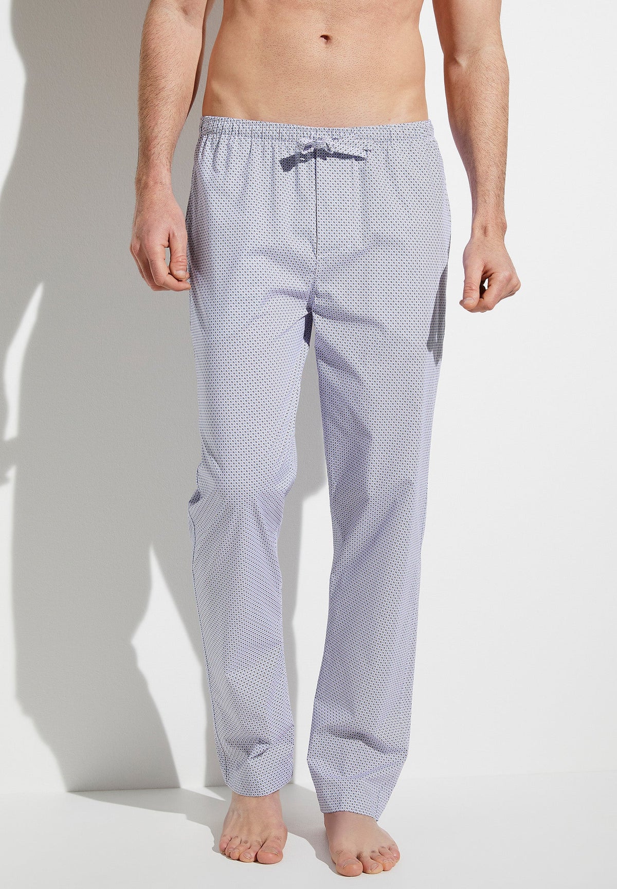 Cotton Poplin Print | Pantalon - blue