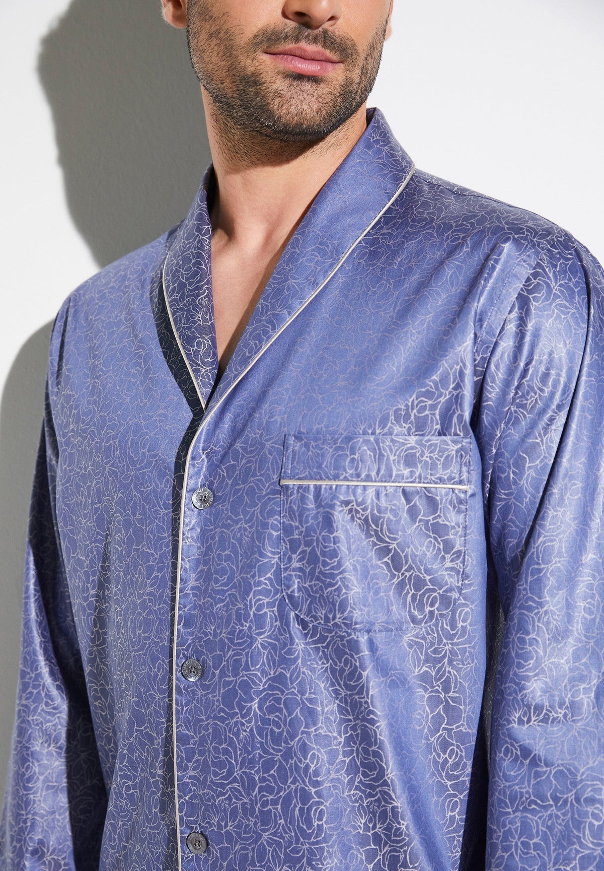 Luxury Jacquard | Pyjama Long - blue