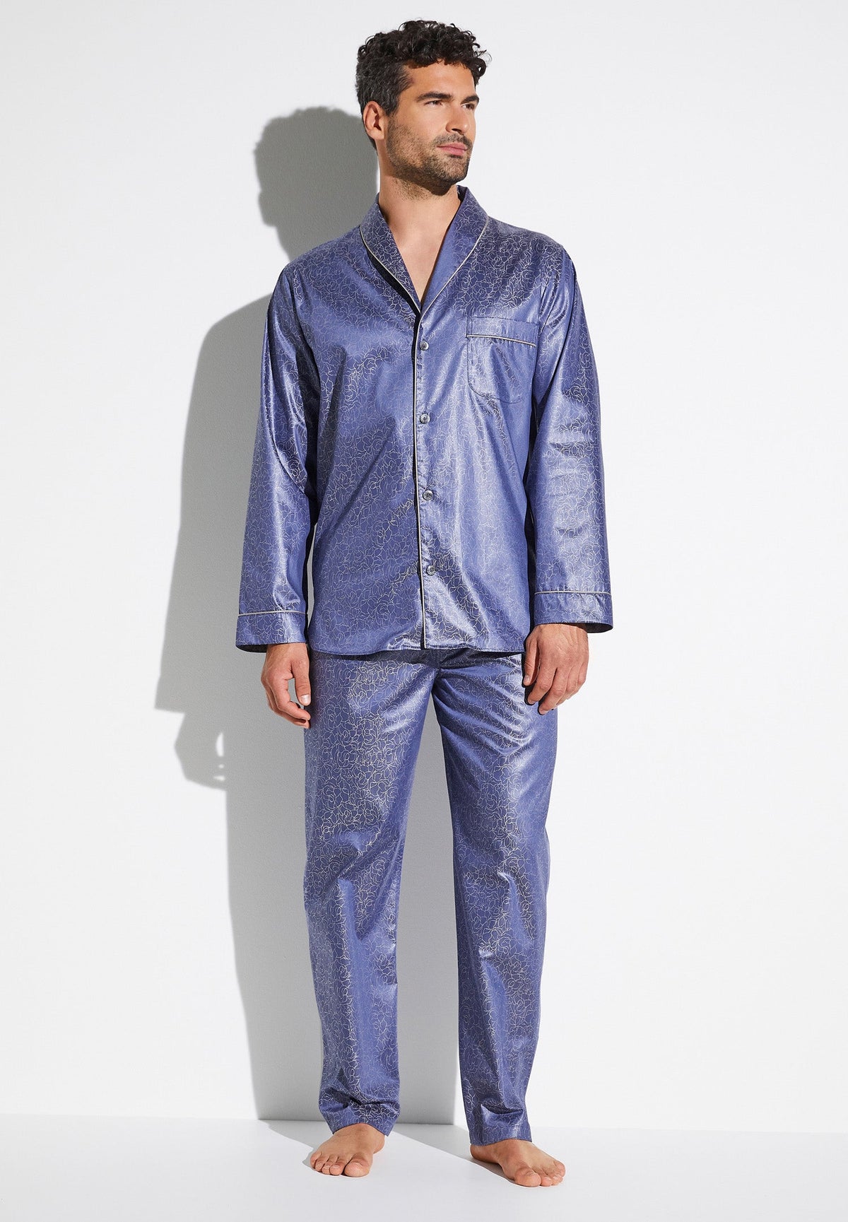 Luxury Jacquard | Pyjama longues - blue