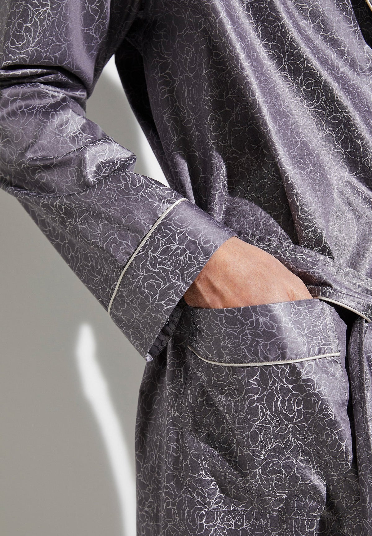 Luxury Jacquard | Robe Long - anthrazit