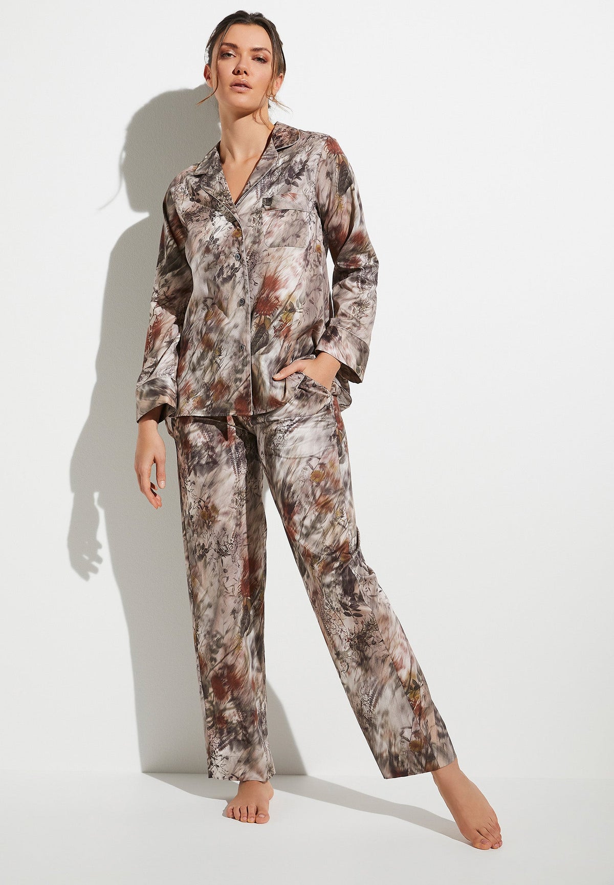 Cotton Sateen Print | Pyjama Long - winter florals