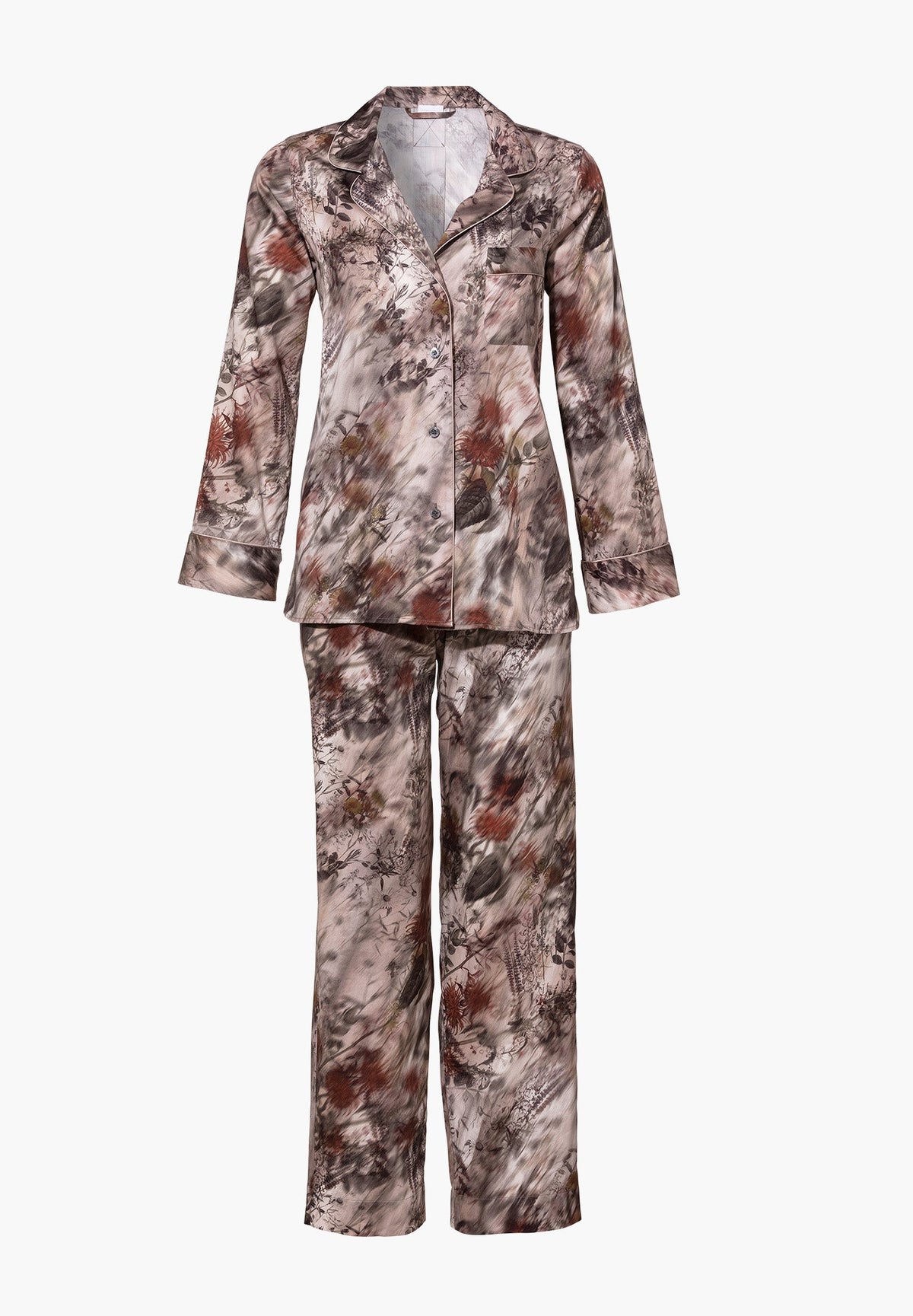 Cotton Sateen Print | Pyjama longues - winter florals