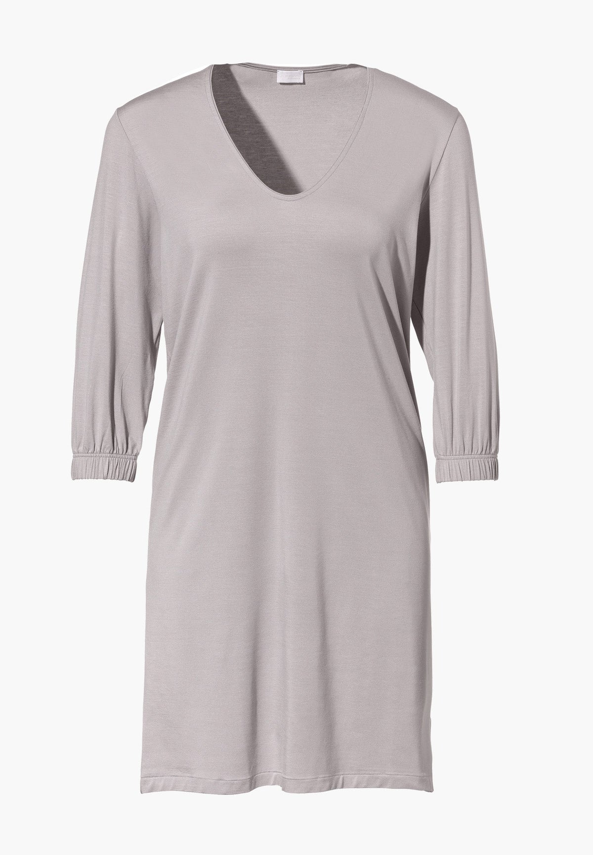 Pureness | Short Dress 3/4 Sleeve - stone grey