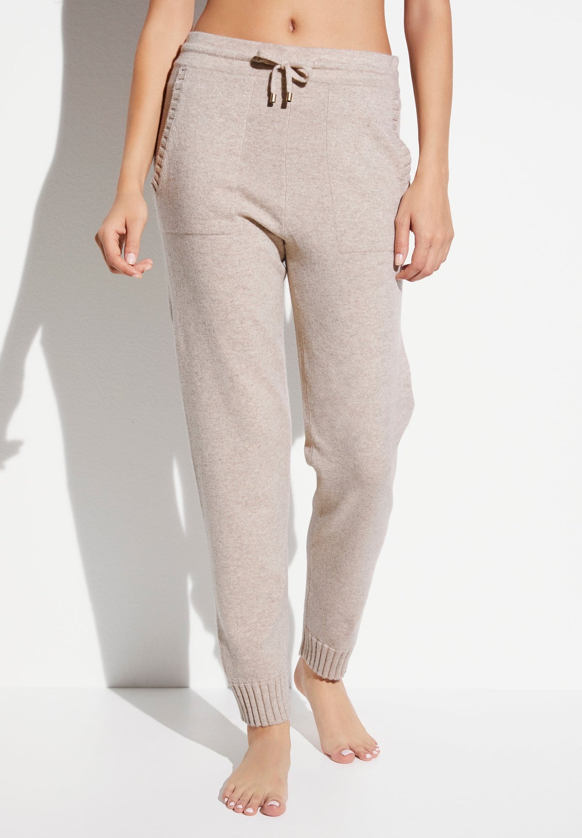 Flat Knit | Pantalon - oat mélange