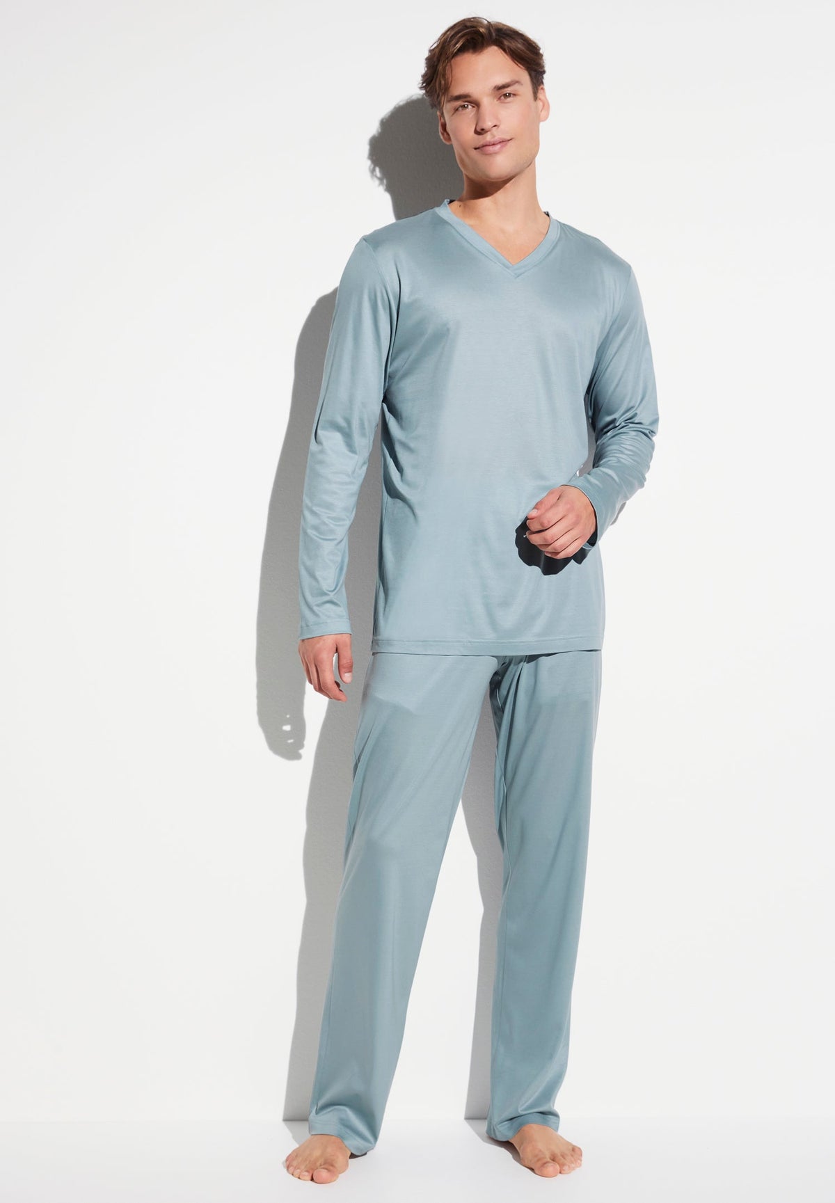 Sustainable Luxury | Pyjama Long - blue grey