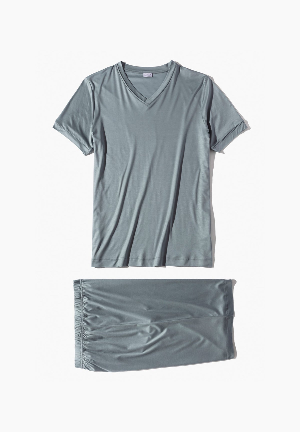 Sustainable Luxury | Pyjama kurz - blue grey