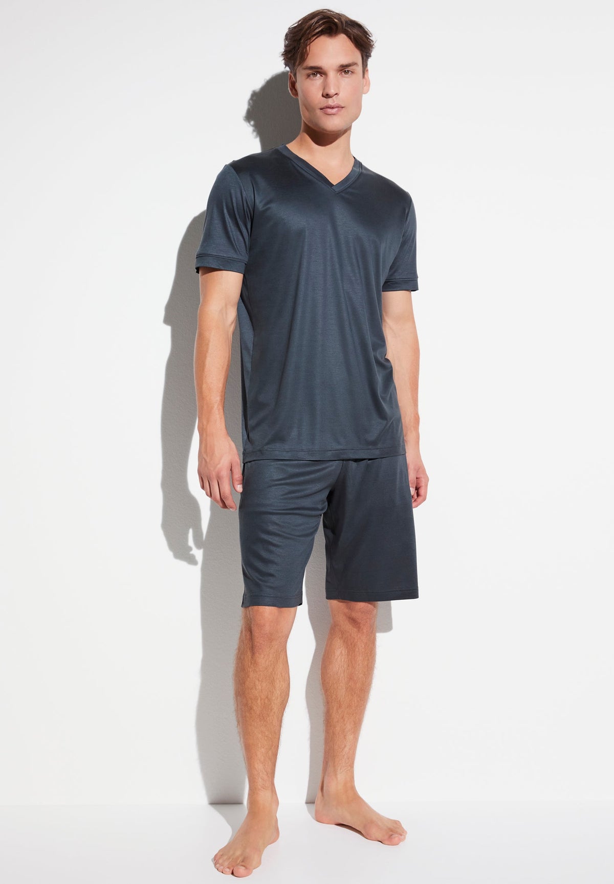 Sustainable Luxury | Pyjama kurz - dark slate