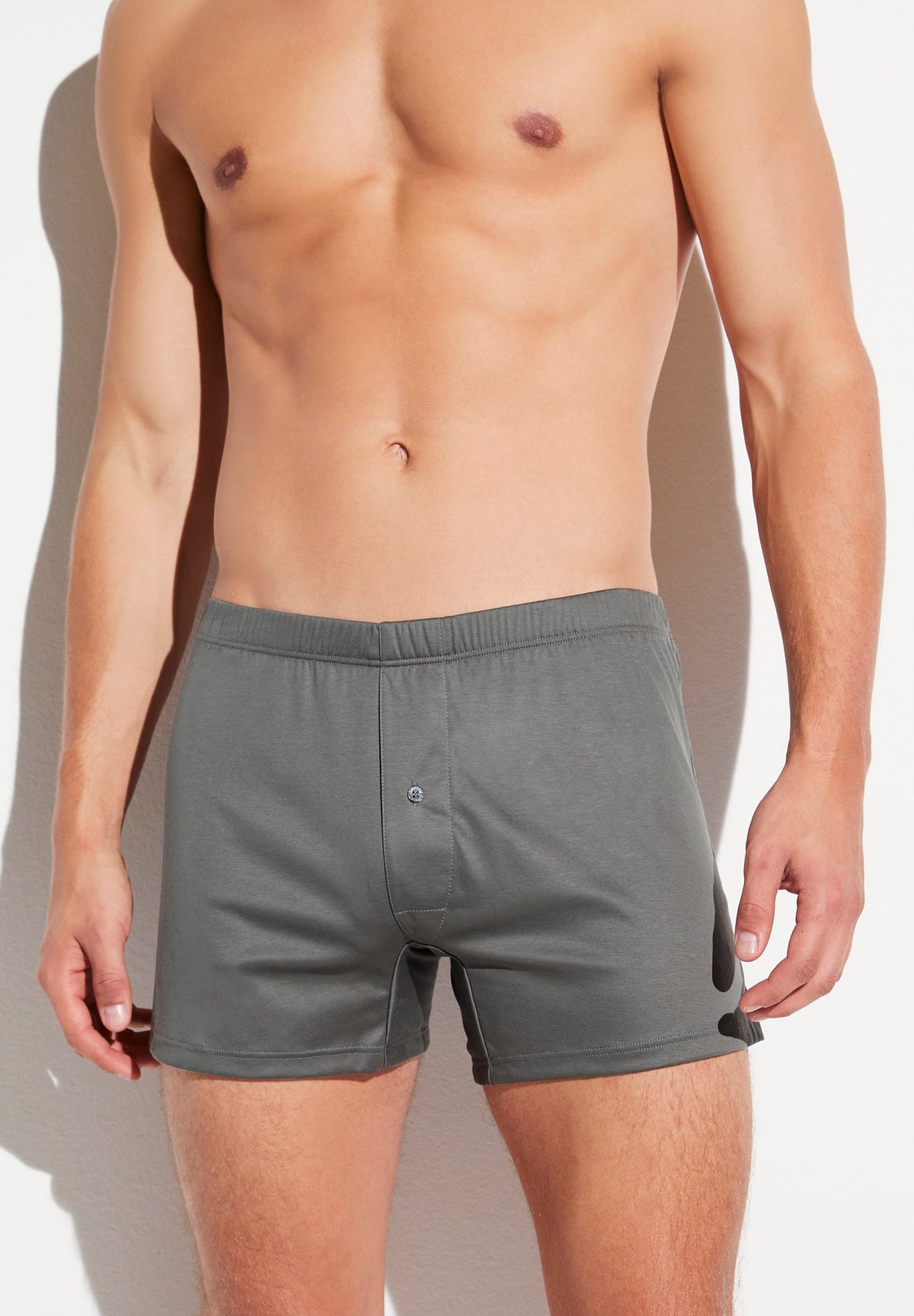 Sea Island | Boxer Shorts, open fly - dark sage