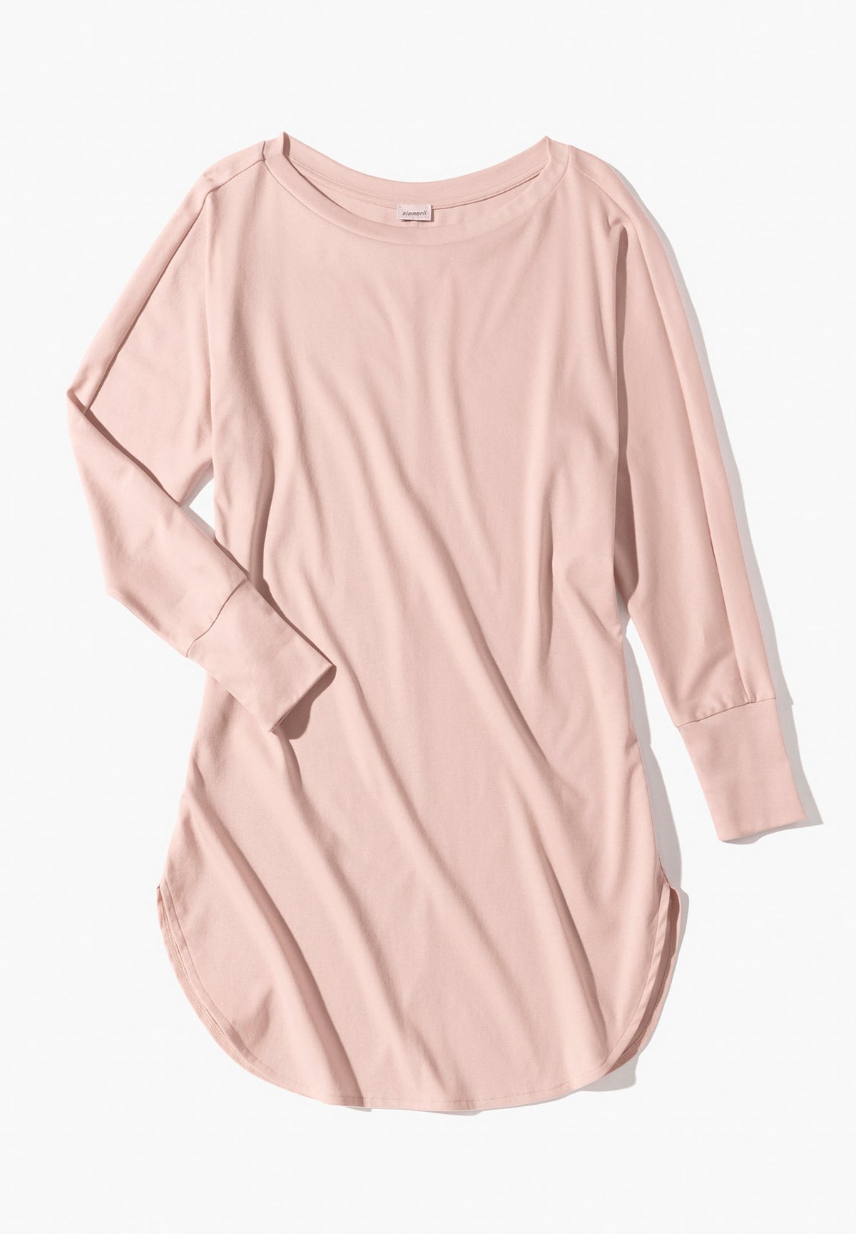 Supreme Green Cotton | Short Dress Long Sleeve - pale pink