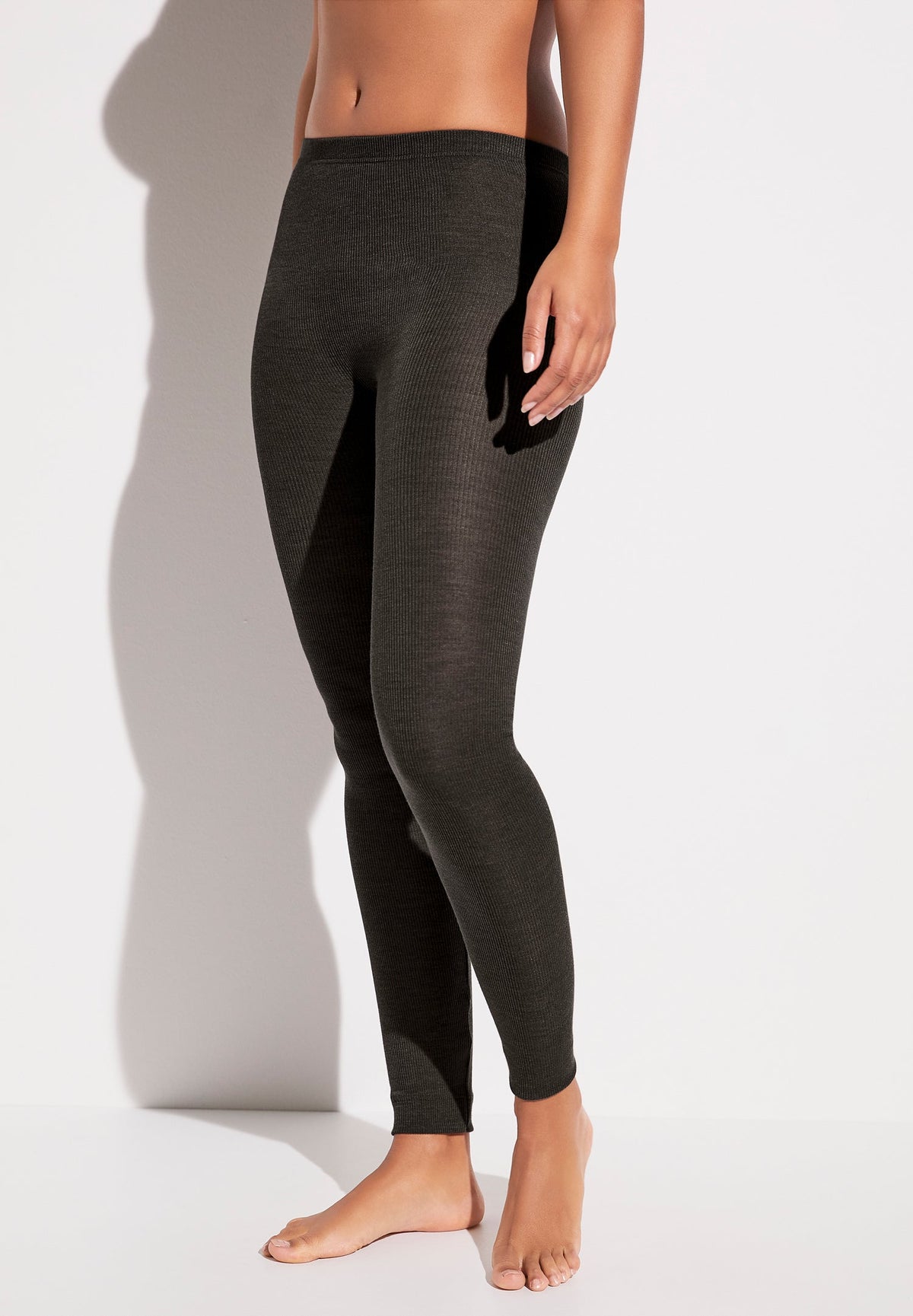 Wool &amp; Silk | Leggings - black olive