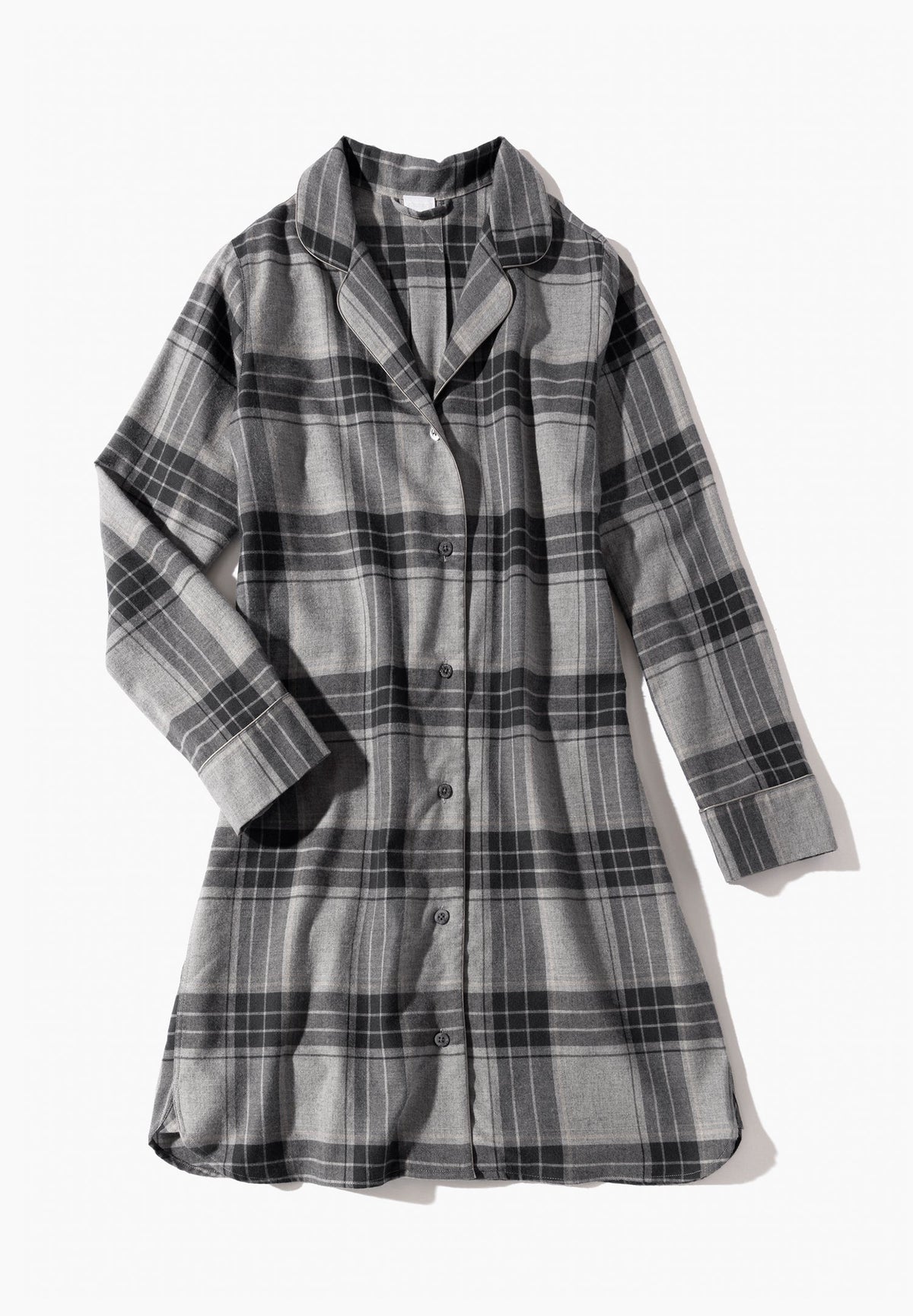 Cozy Flannel | Sleepshirt langarm - grey check