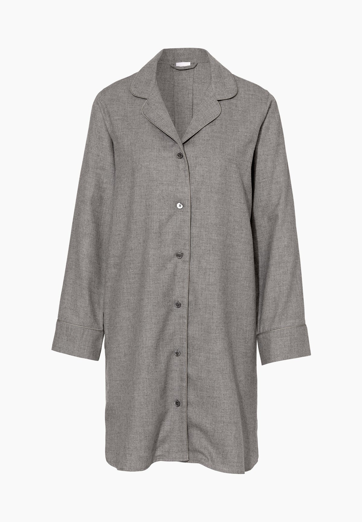 Cozy Flannel | Sleepshirt langarm - grau