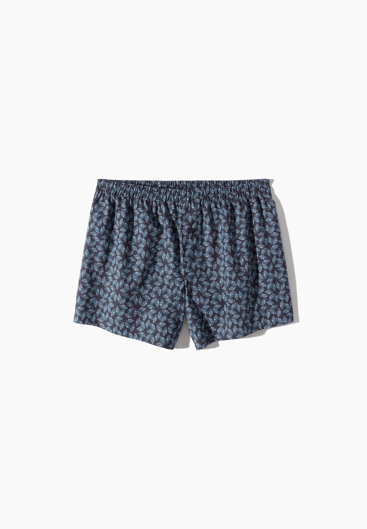 Cotton Poplin Print | Boxer Shorts - blue