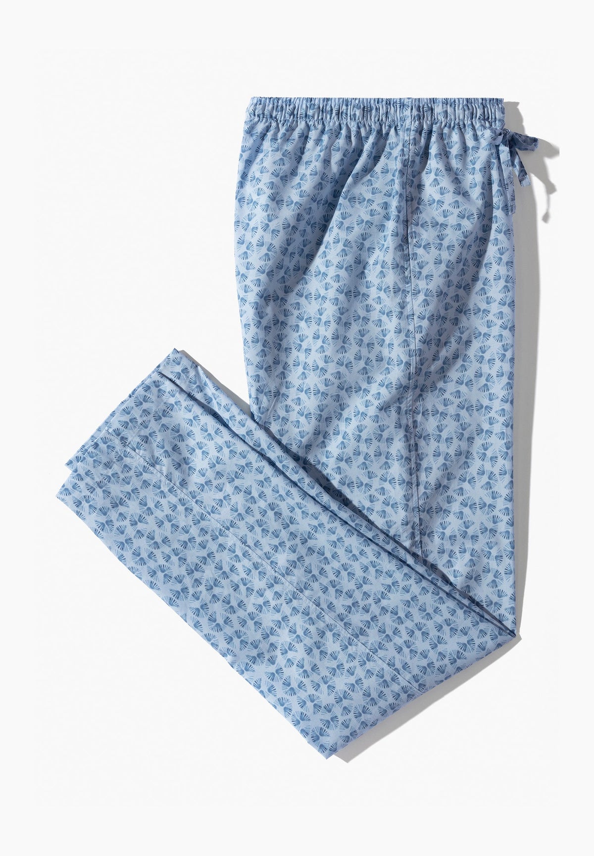 Cotton Poplin Print | Pants Long - light blue