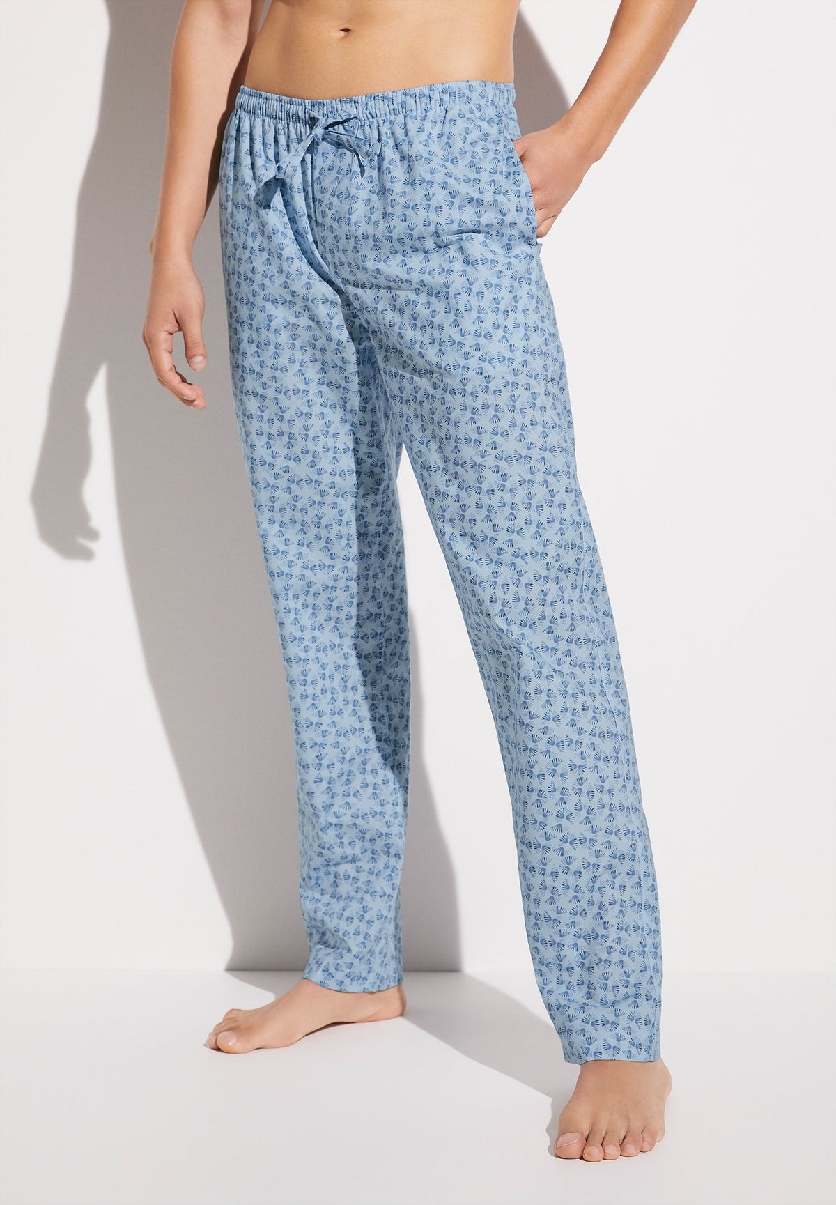 Cotton Poplin Print | Hose lang - light blue