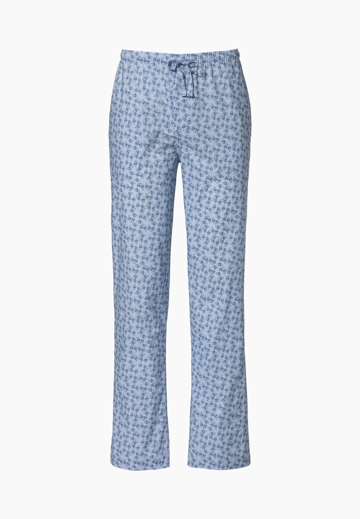 Cotton Poplin Print | Pants Long - light blue