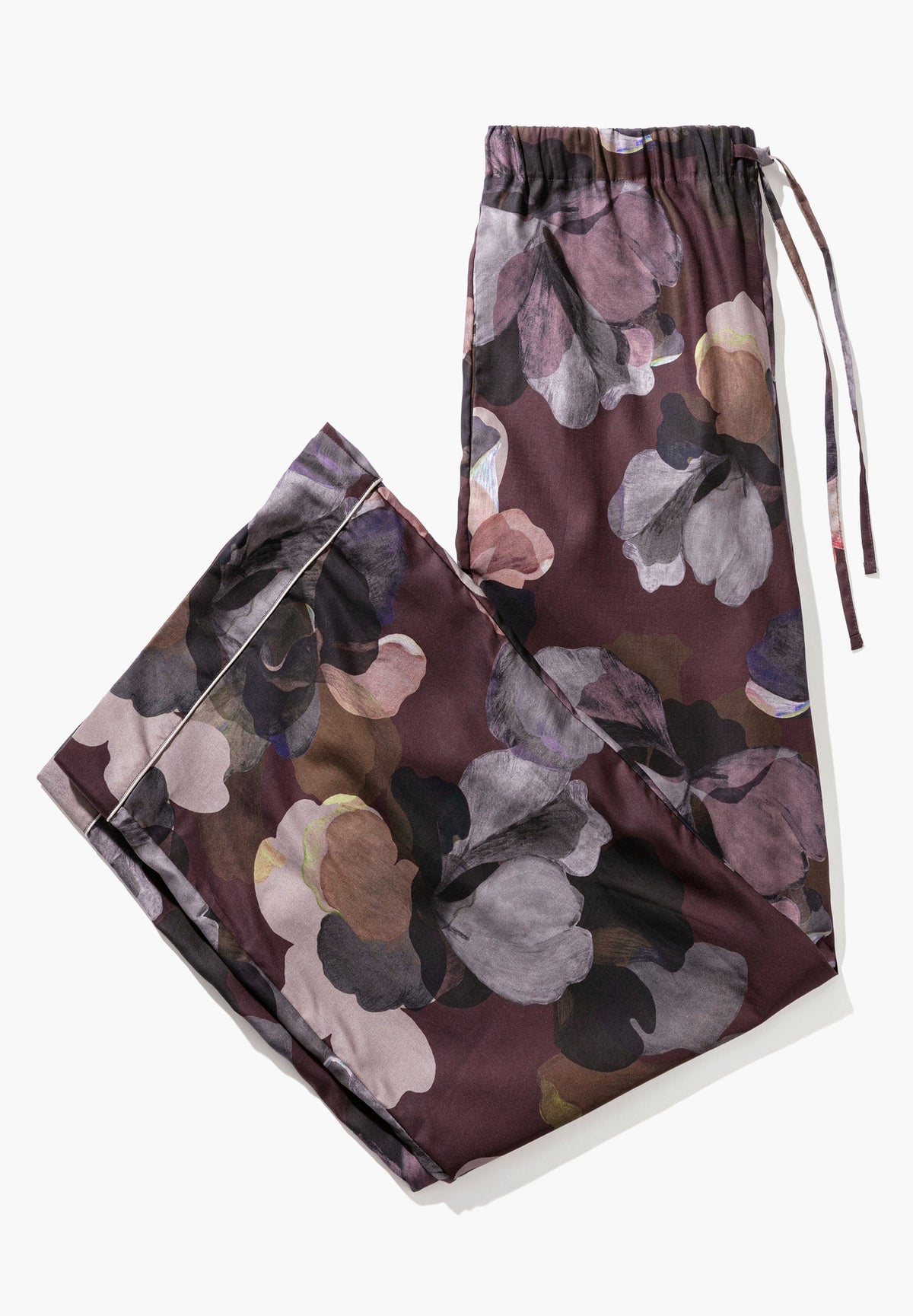 Cotton Sateen Print | Hose lang - florals brown