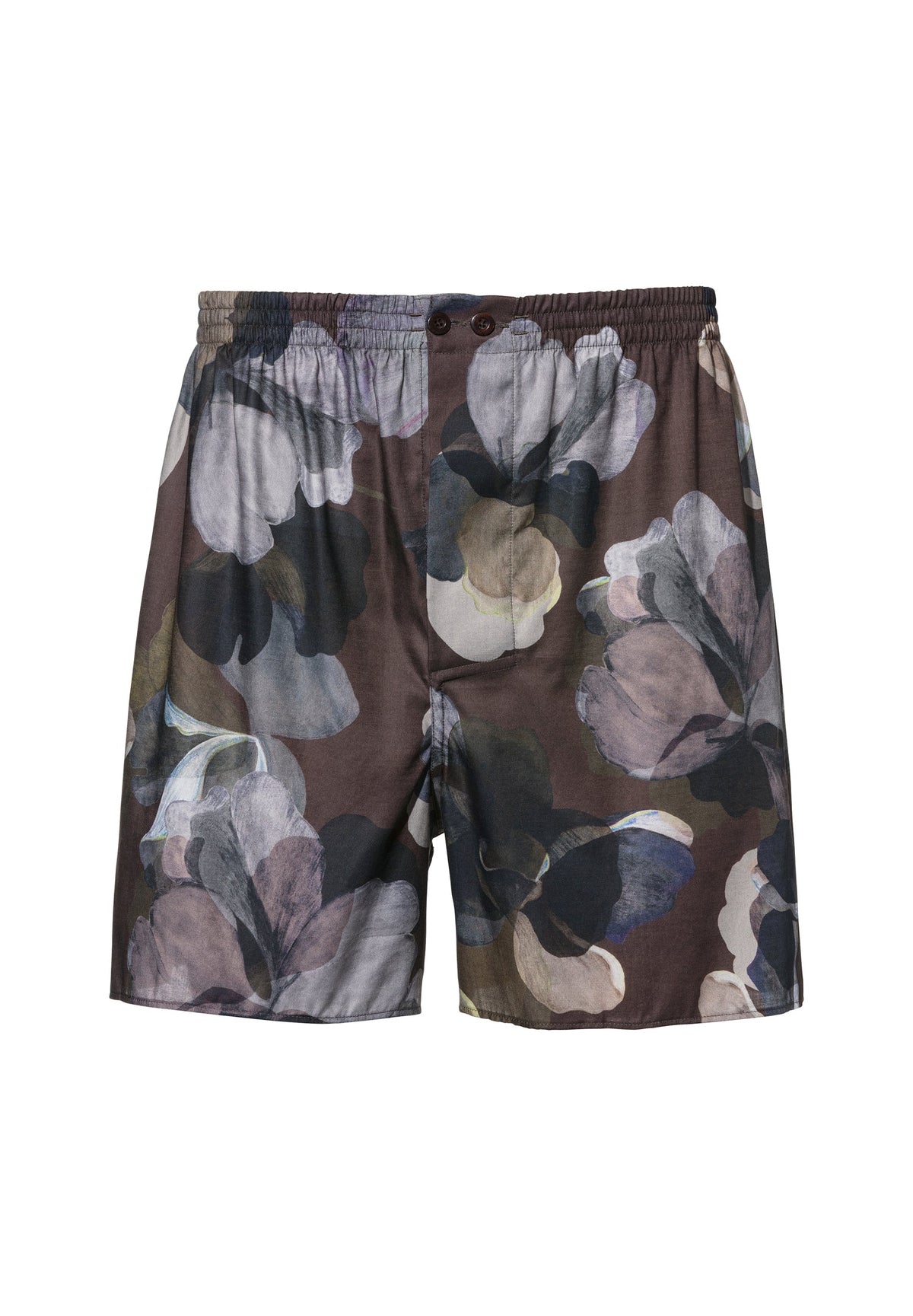 Cotton Sateen Print | Boxer Shorts - florals brown