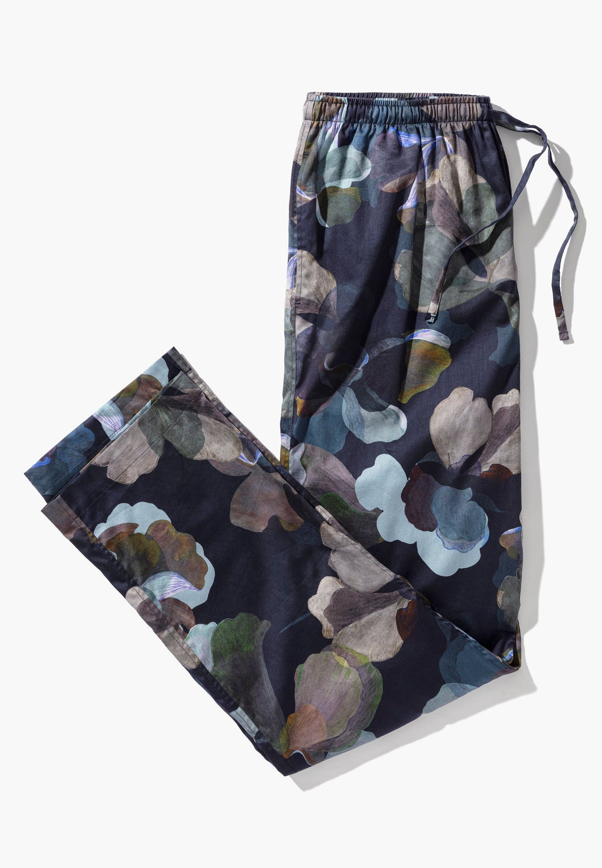 Cotton Sateen Print | Pants Long - florals blue