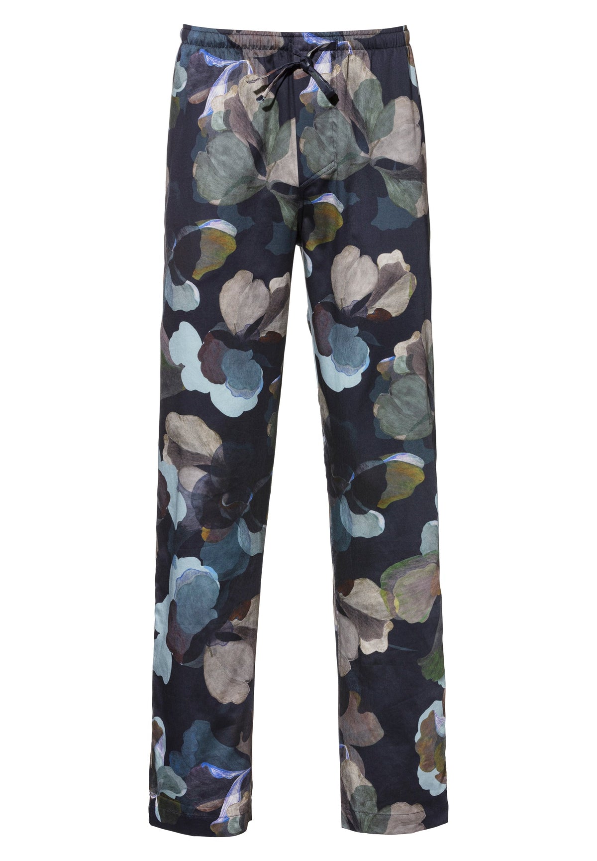 Cotton Sateen Print | Pants Long - florals blue