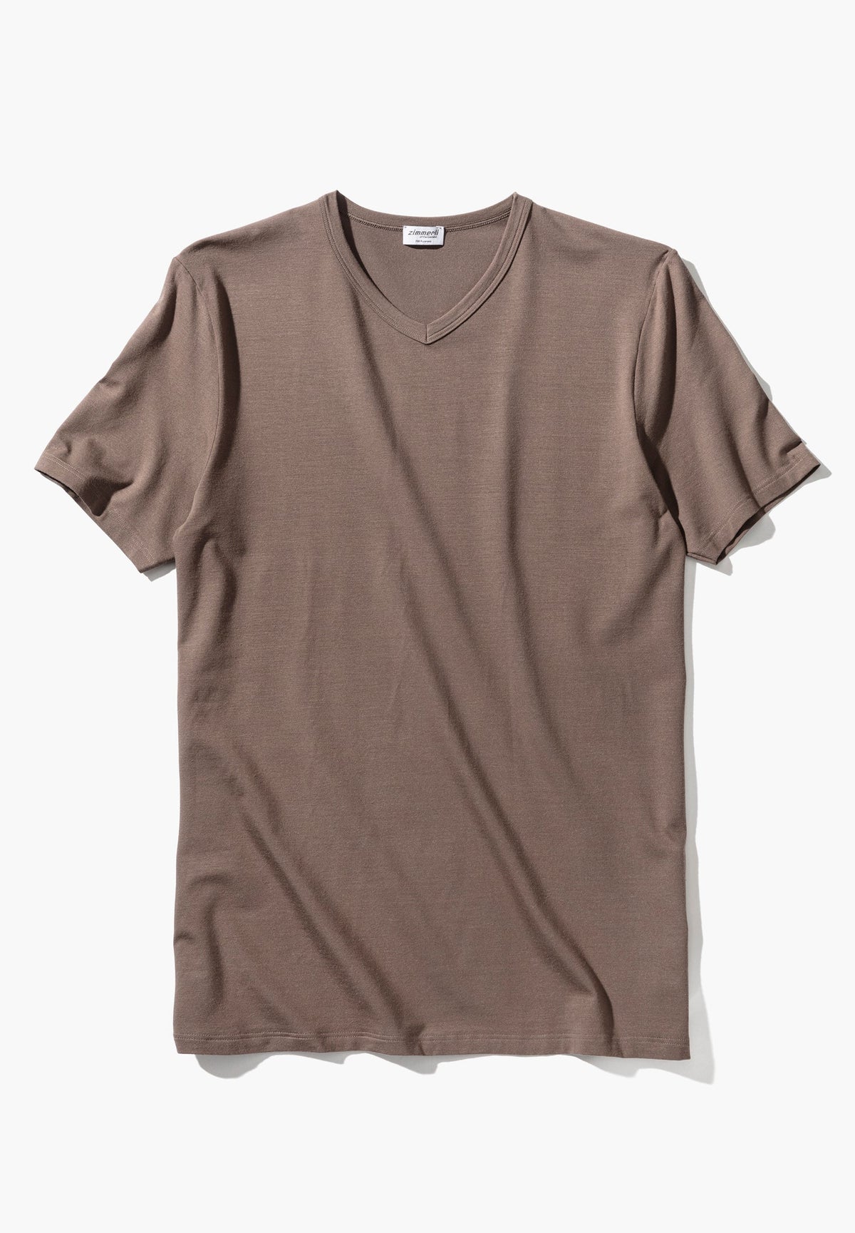 Pureness | T-Shirt Short Sleeve V-Neck - walnut