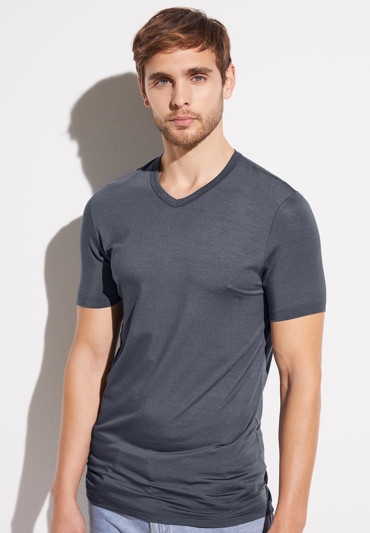 Pureness | T-Shirt Short Sleeve V-Neck - winter blue