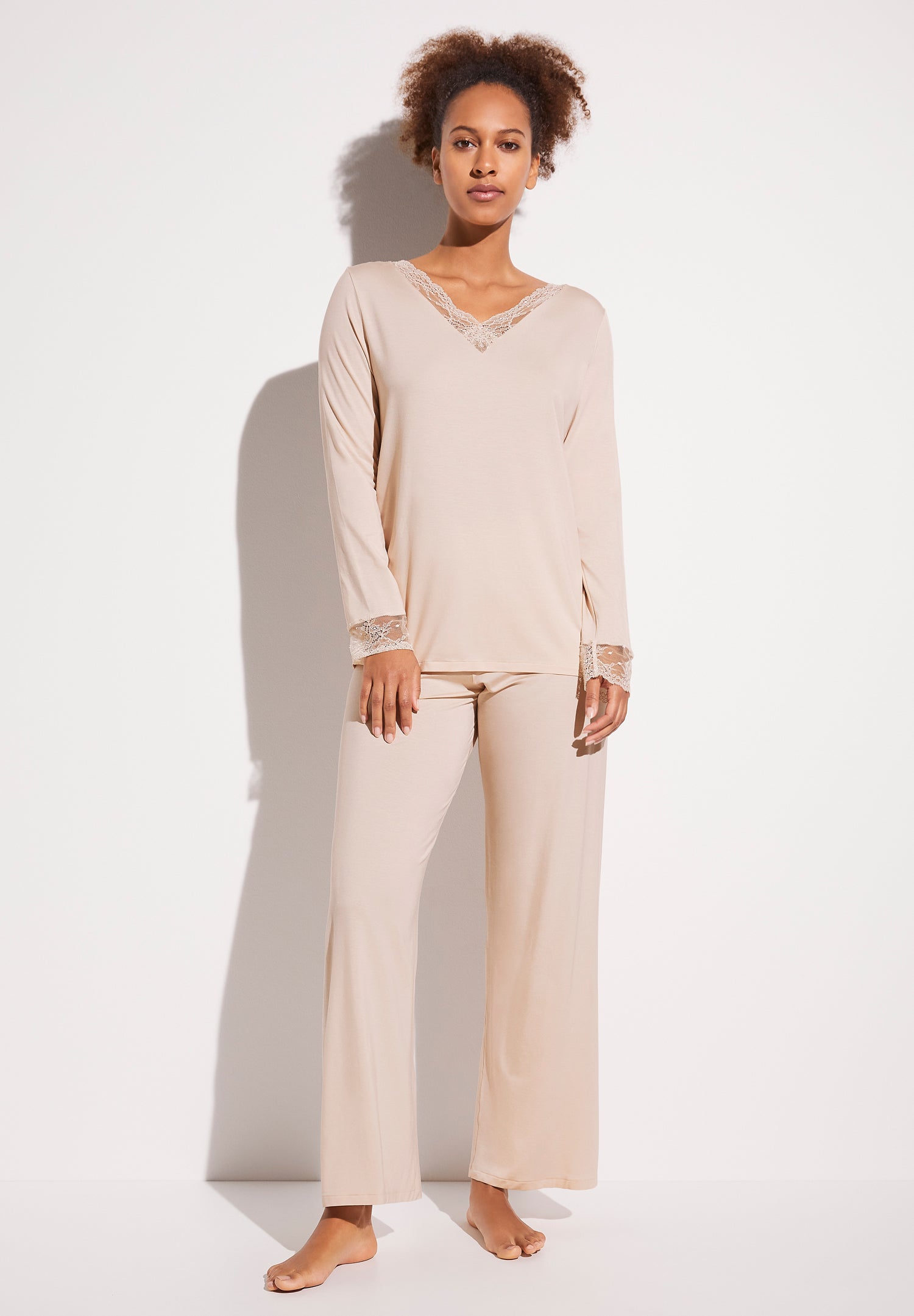 Sensual Fashion Pyjama Long light peach Zimmerli of Switzerland