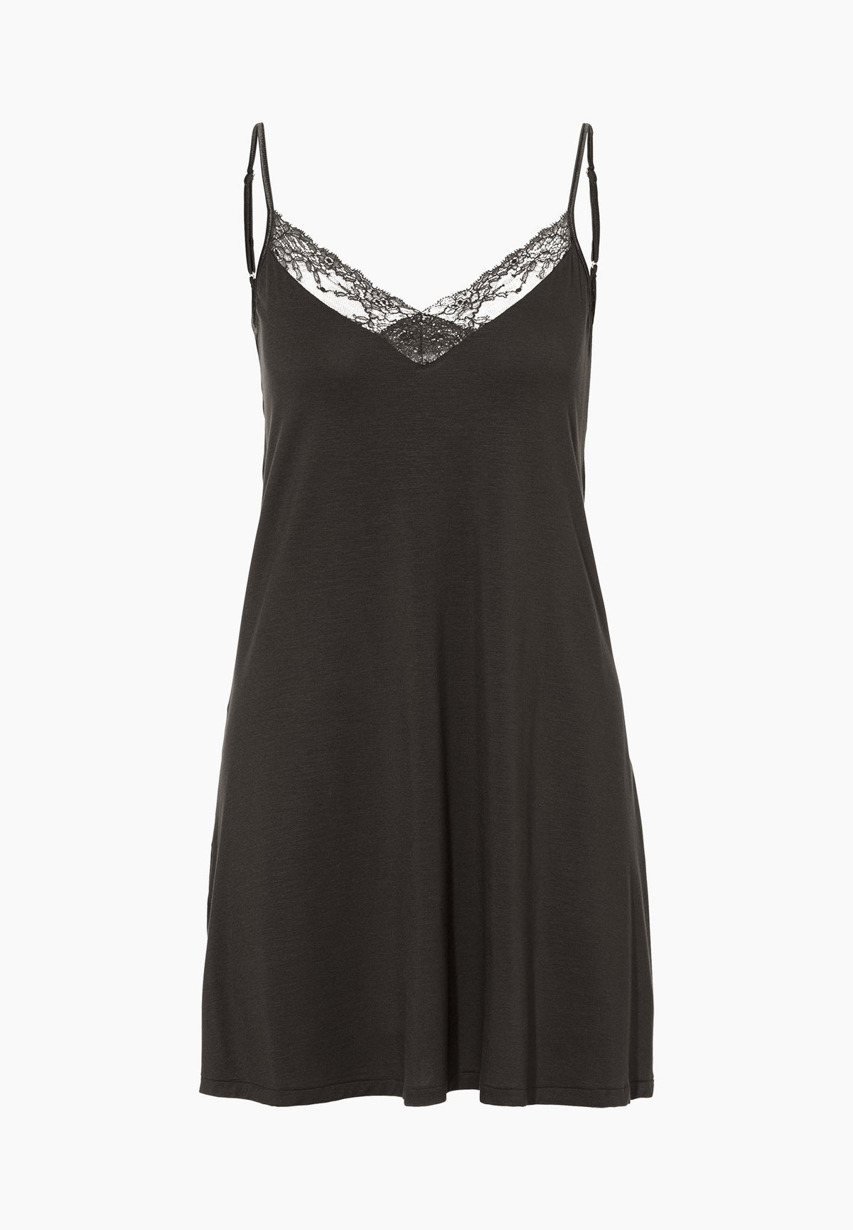 Sensual Fashion | Chemise de nuit à bretelles spaghetti - black olive