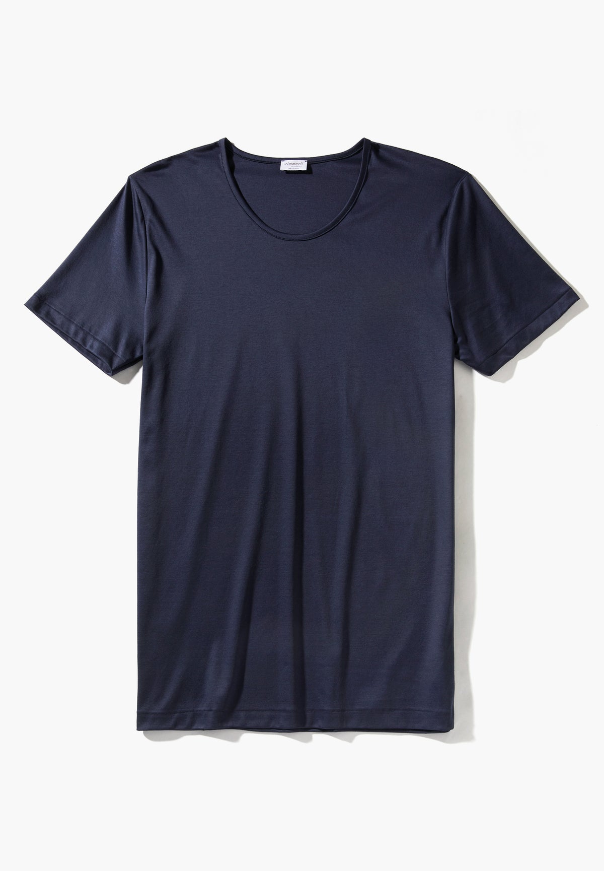 Sea Island | T-Shirt à manches courtes, col rond fin - navy