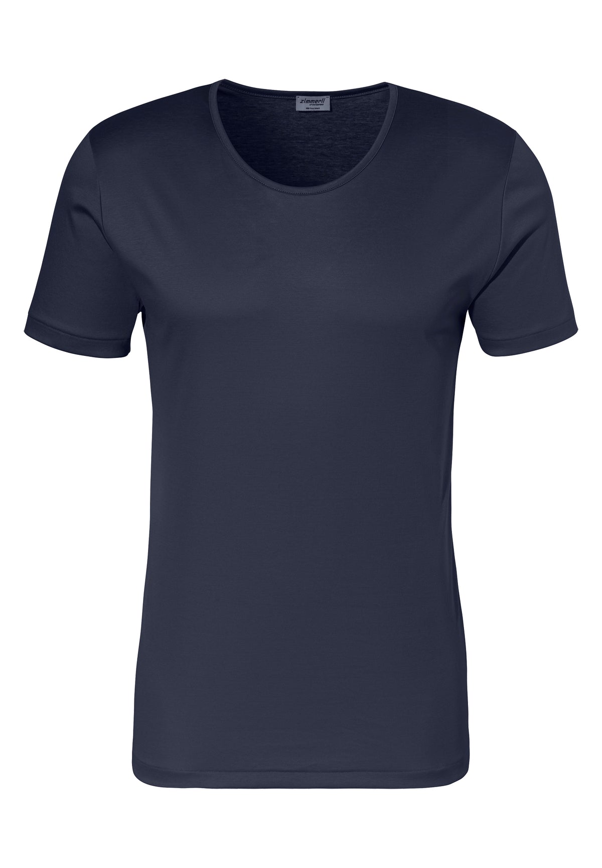 Sea Island | T-Shirt à manches courtes, col rond fin - navy