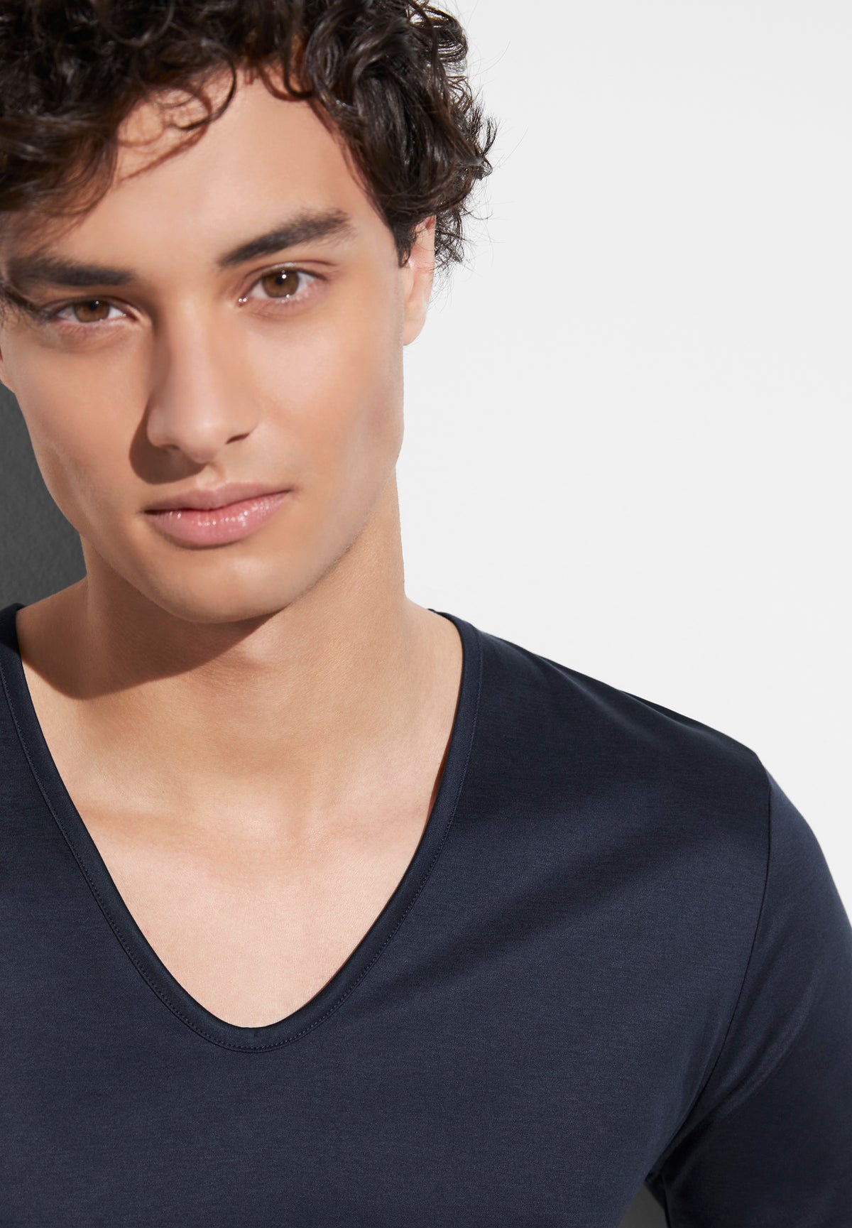 Sea Island | T-Shirt kurzarm V-Ausschnitt - navy