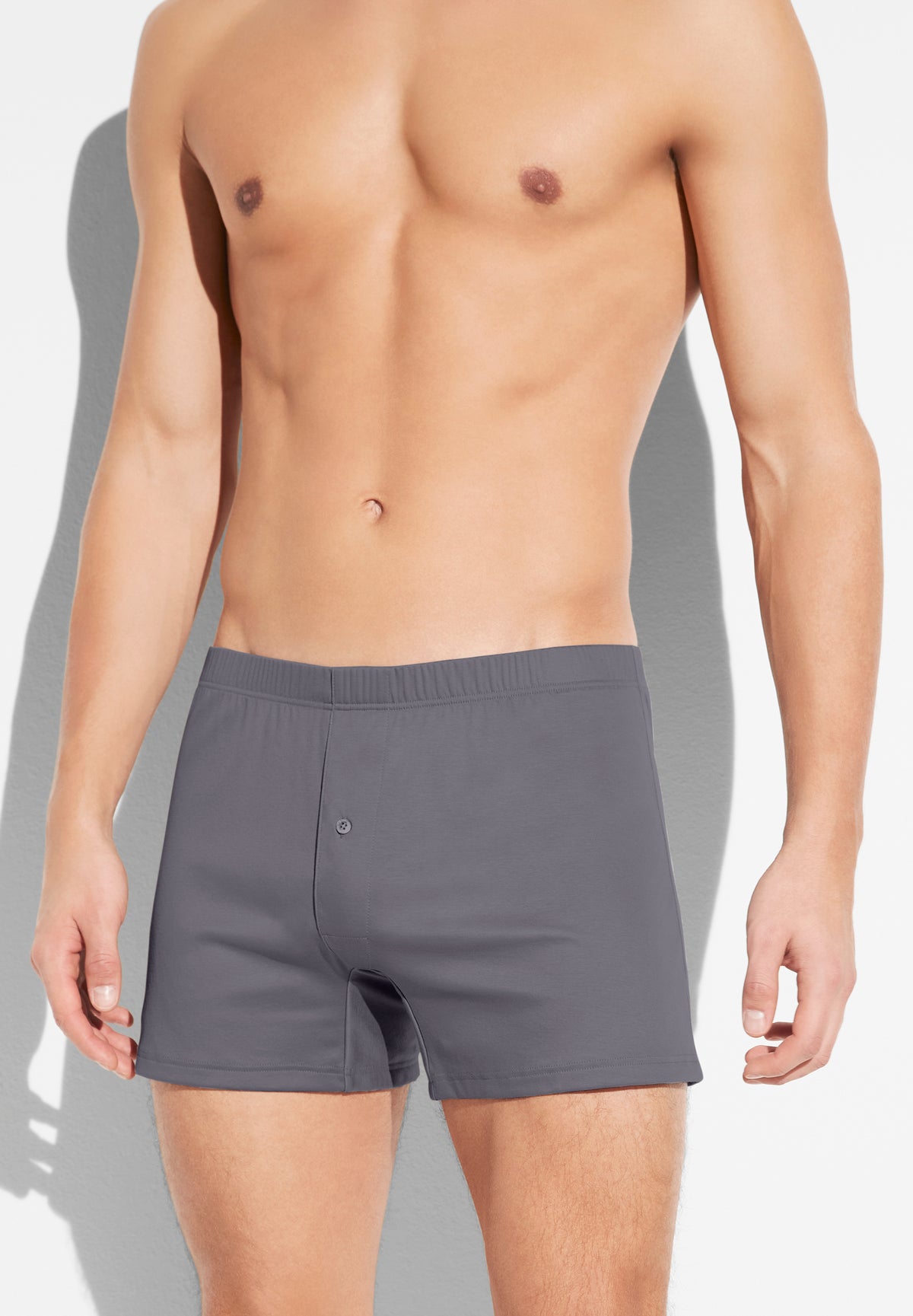 Sea Island | Boxer Shorts, open fly - dark grey