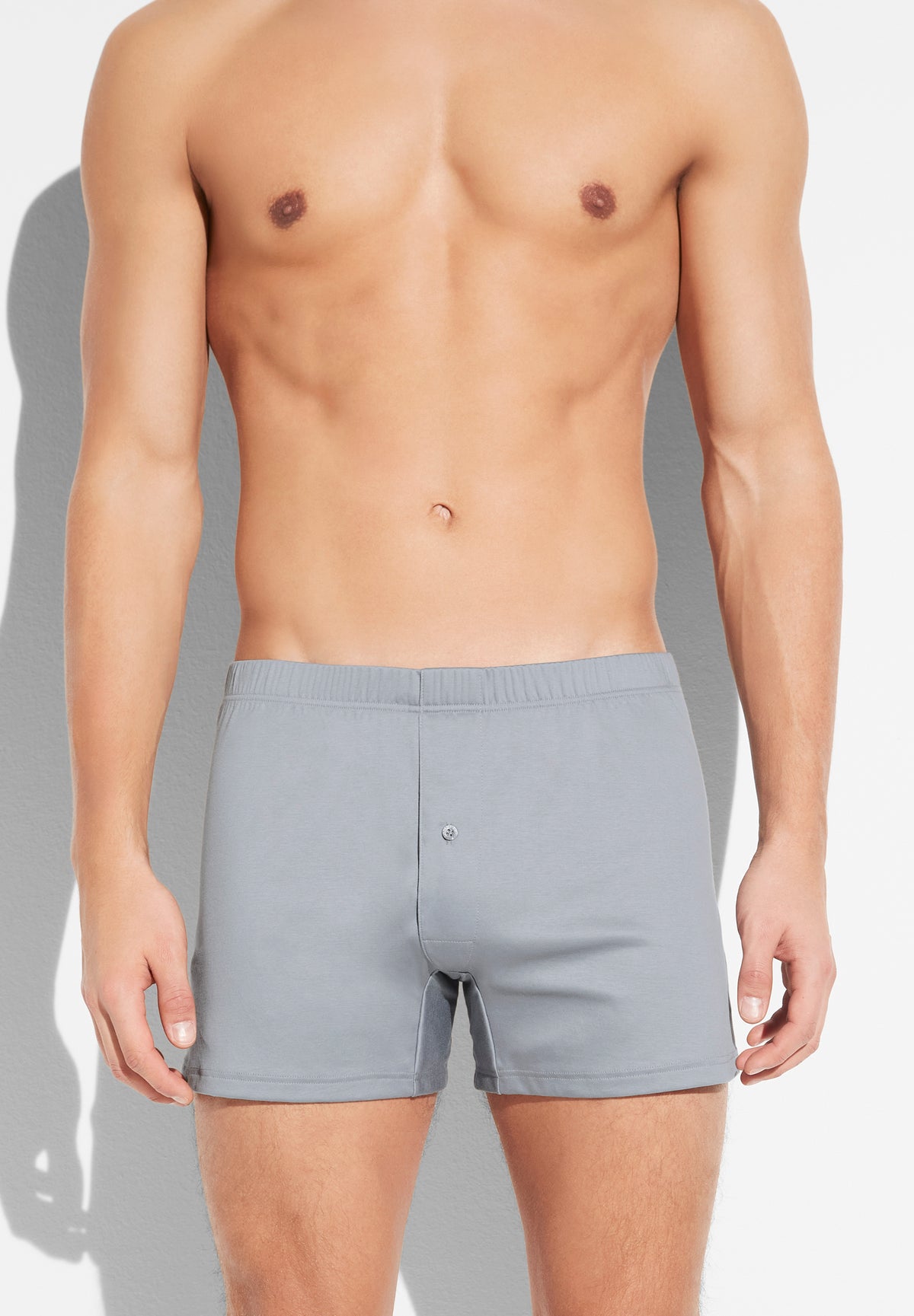 Sea Island | Boxer Shorts, open fly - smoky blue