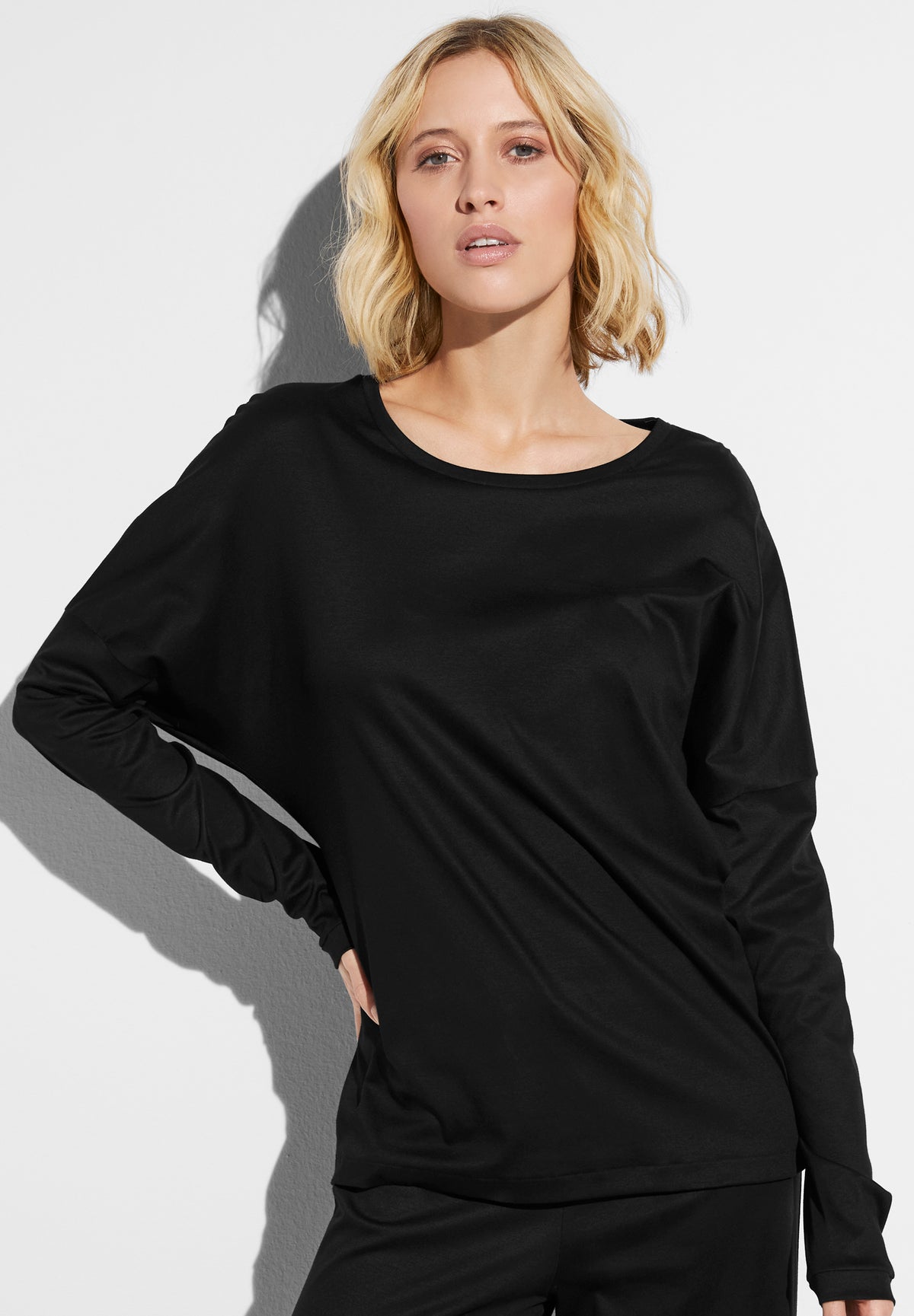 Sea Island | T-Shirt langarm - black