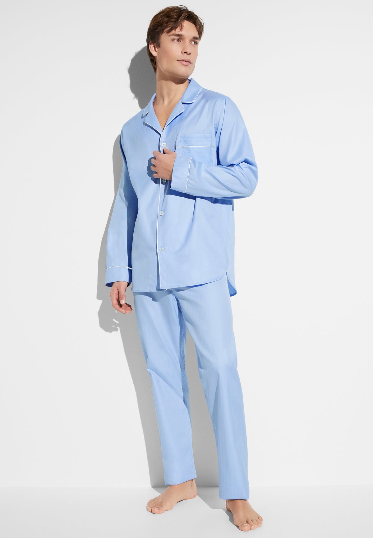 Sea Island Woven | Pyjama Long - blue