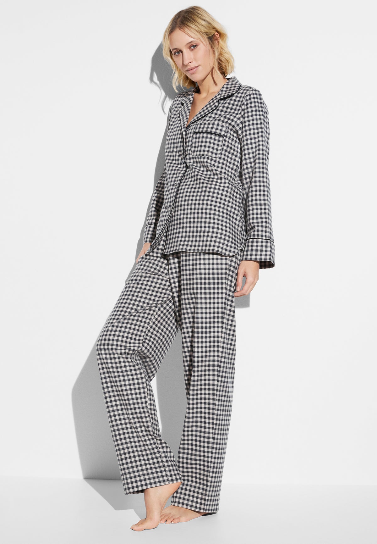 Cozy Flannel | Pyjama longues - oat check