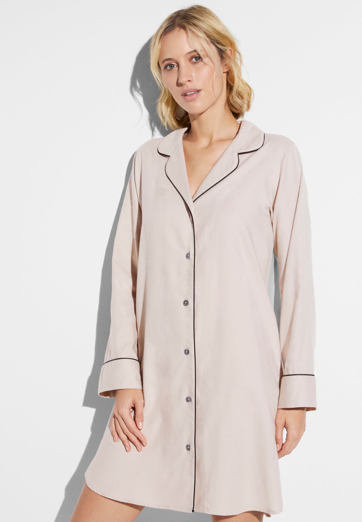 Cozy Flannel Sleepshirt Long Sleeve oat