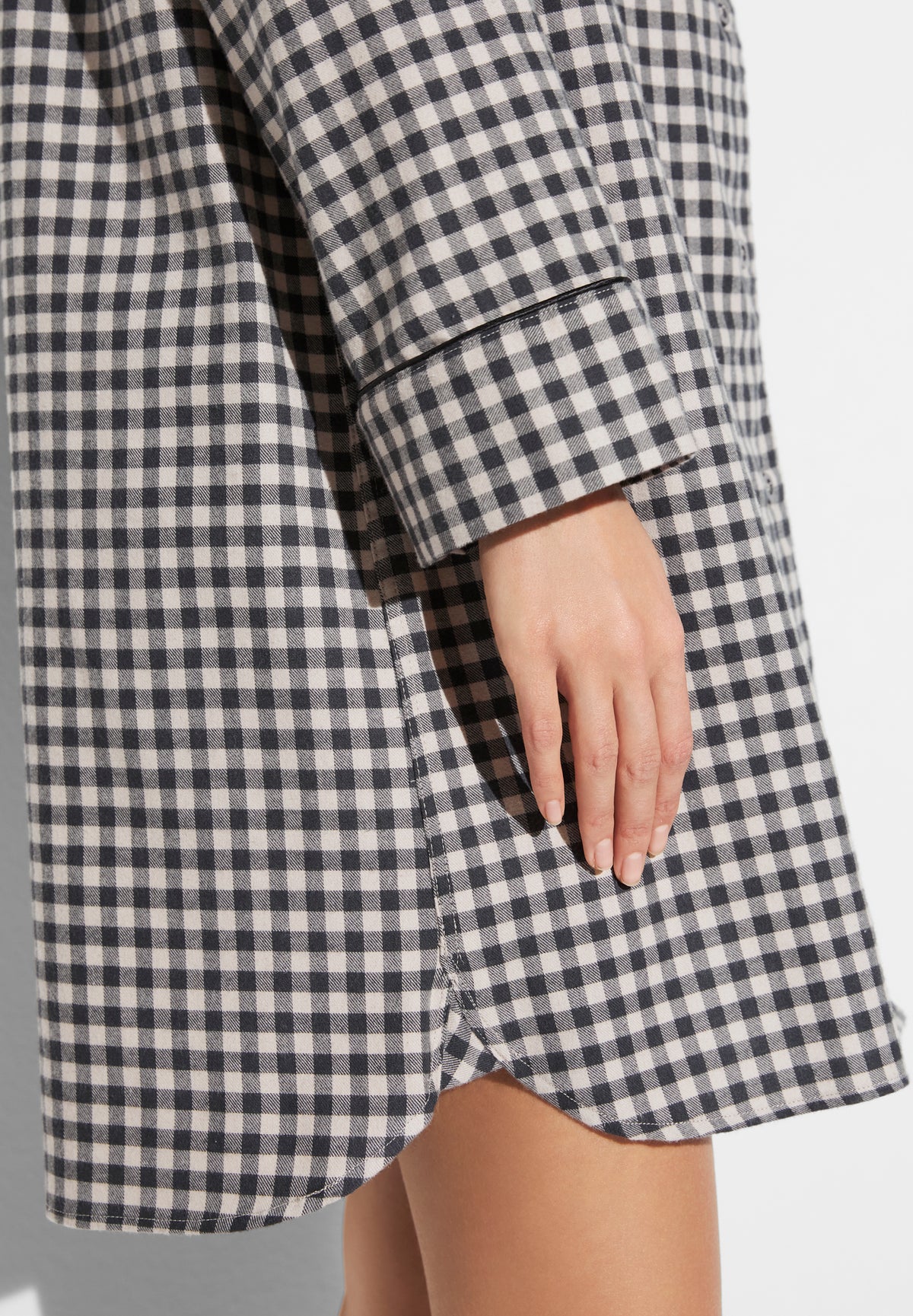 Cozy Flannel | Tee-shirt de nuit manches longues - oat check